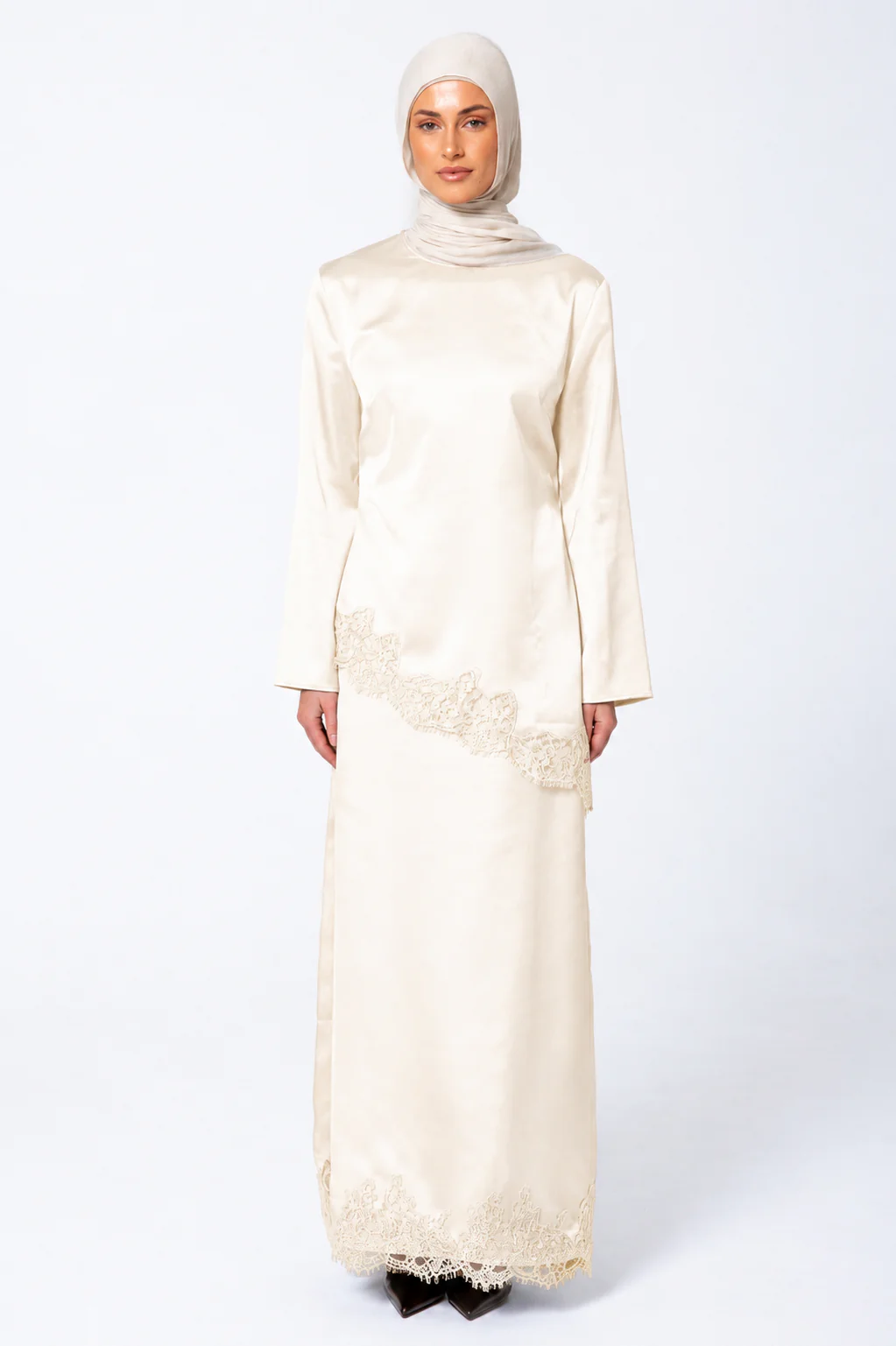 Sabrina Lace Detail Skirt - Ivory - Image 2