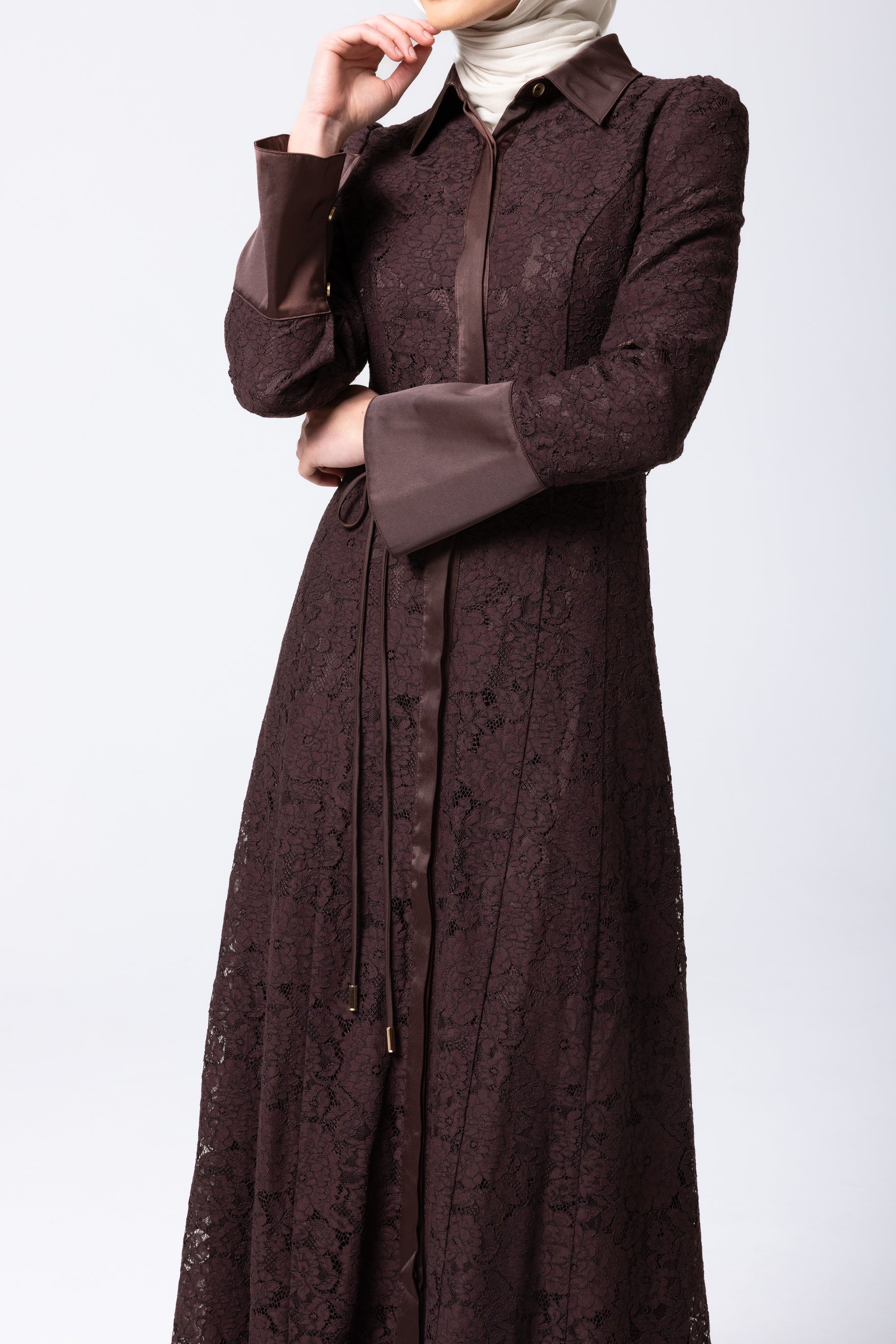 Lila Lace Dress - Fudge - Image 6