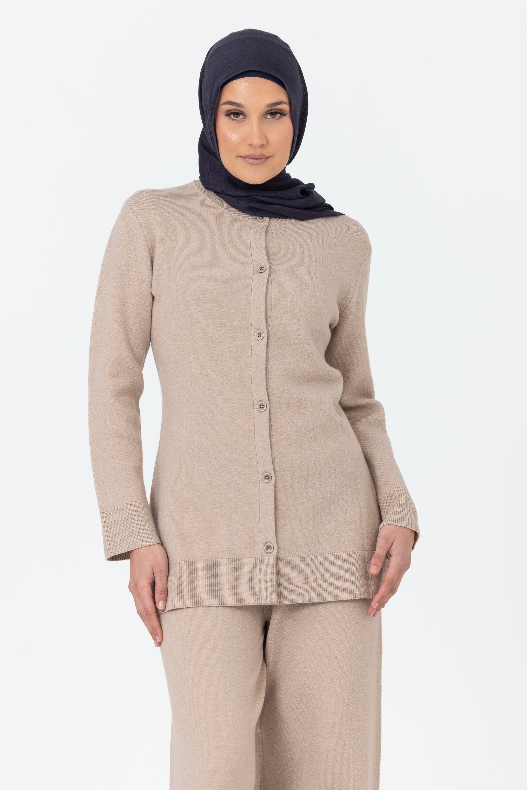Marea Knit Cardigan - Oatmeal - Image 3