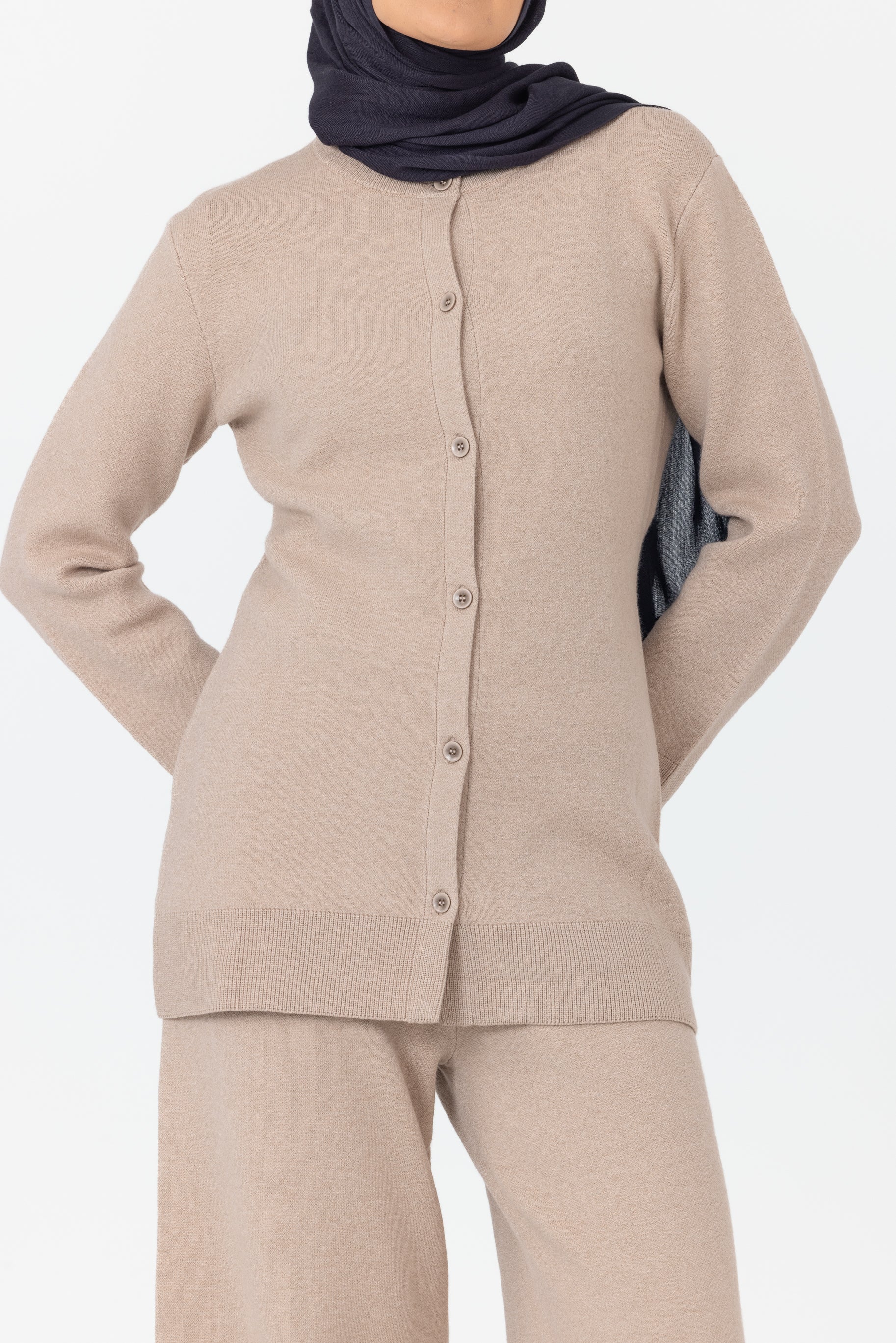 Marea Knit Cardigan - Oatmeal - Image 4