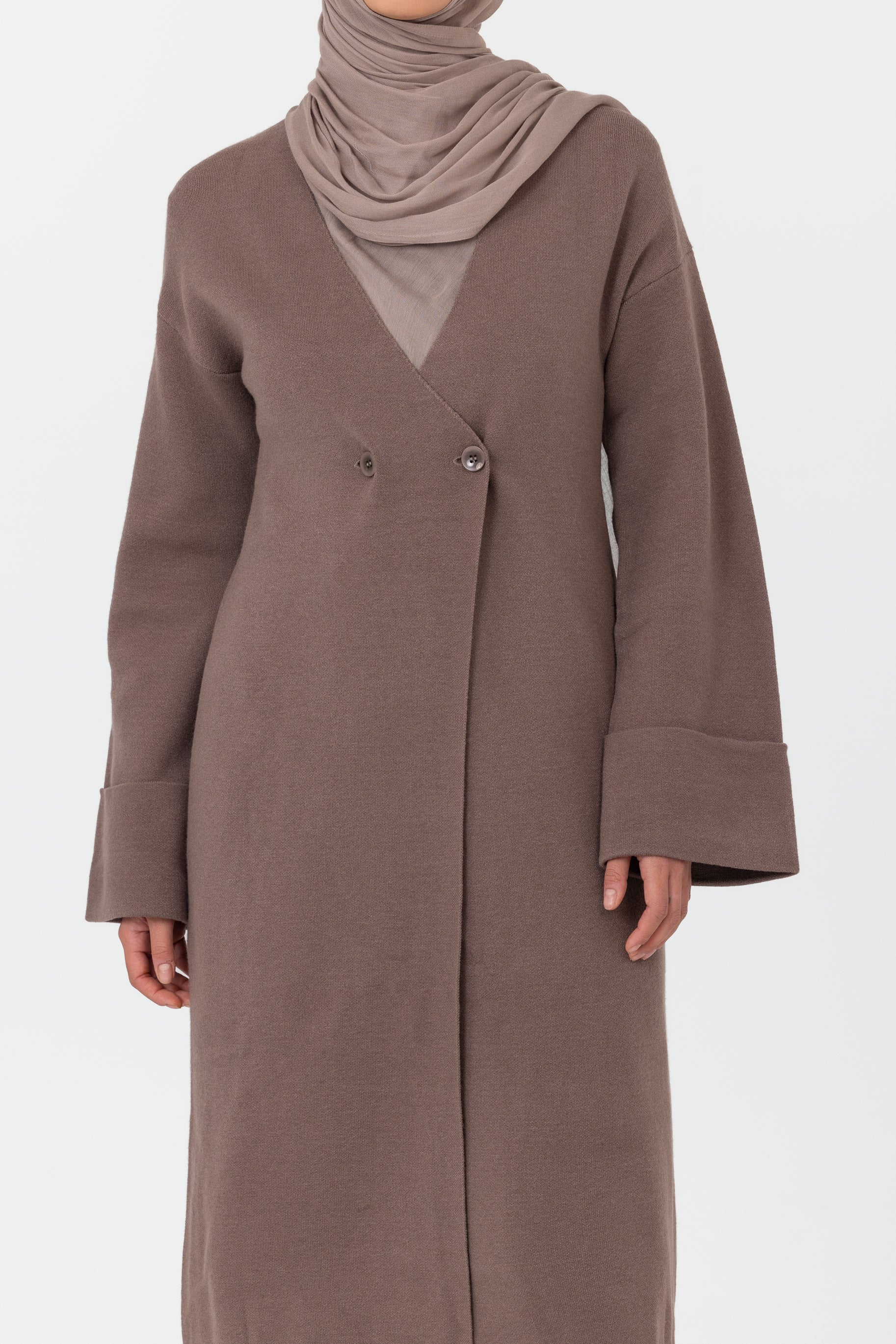 Marea Knit Longline Cardigan - Mocha - Image 3