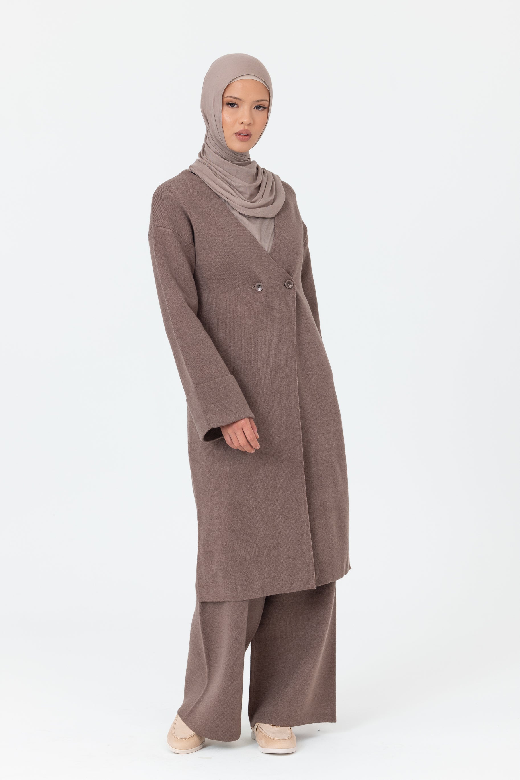 Marea Knit Longline Cardigan - Mocha - Image 4