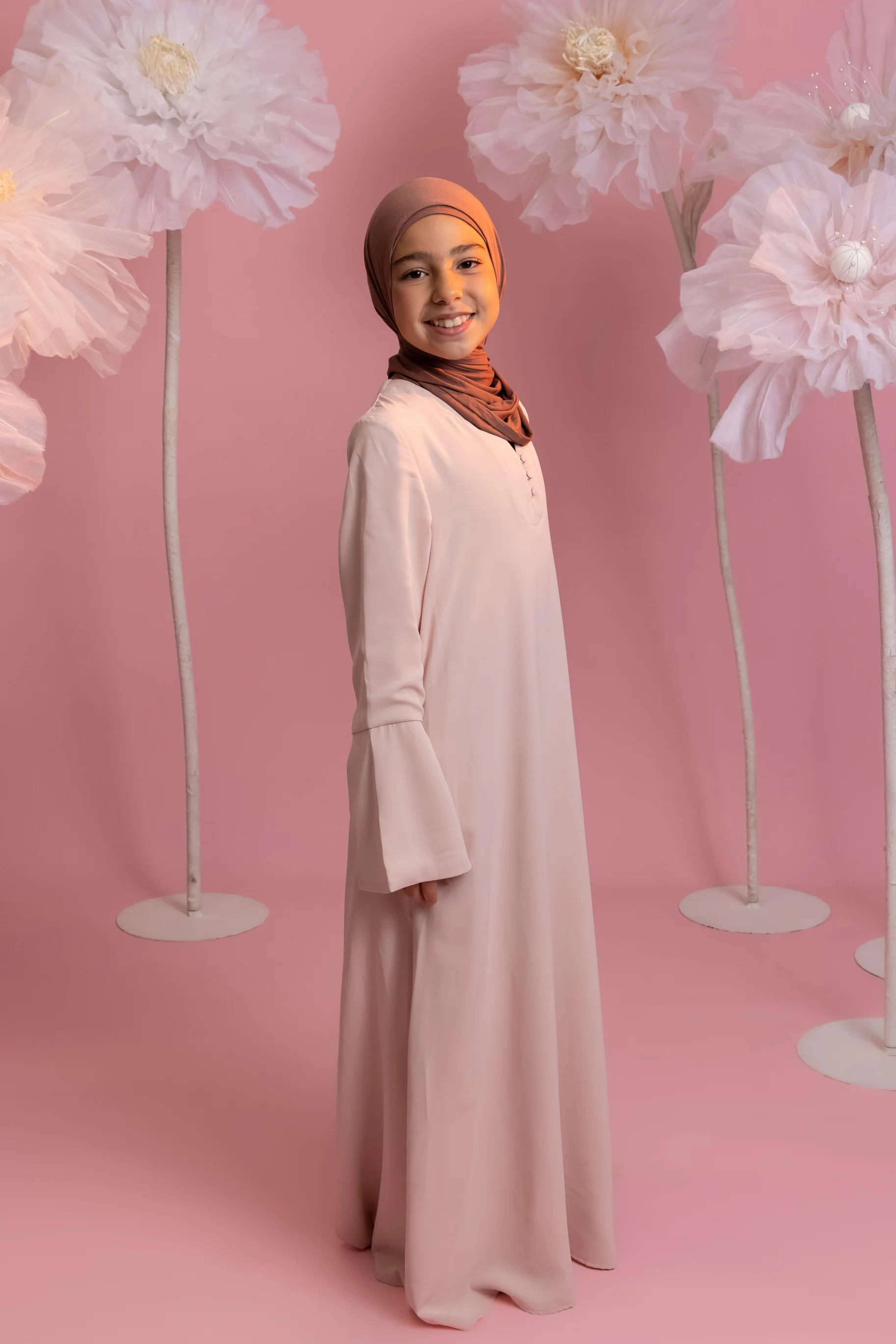 Mini Layla Abaya  - Petal Pink - Image 3