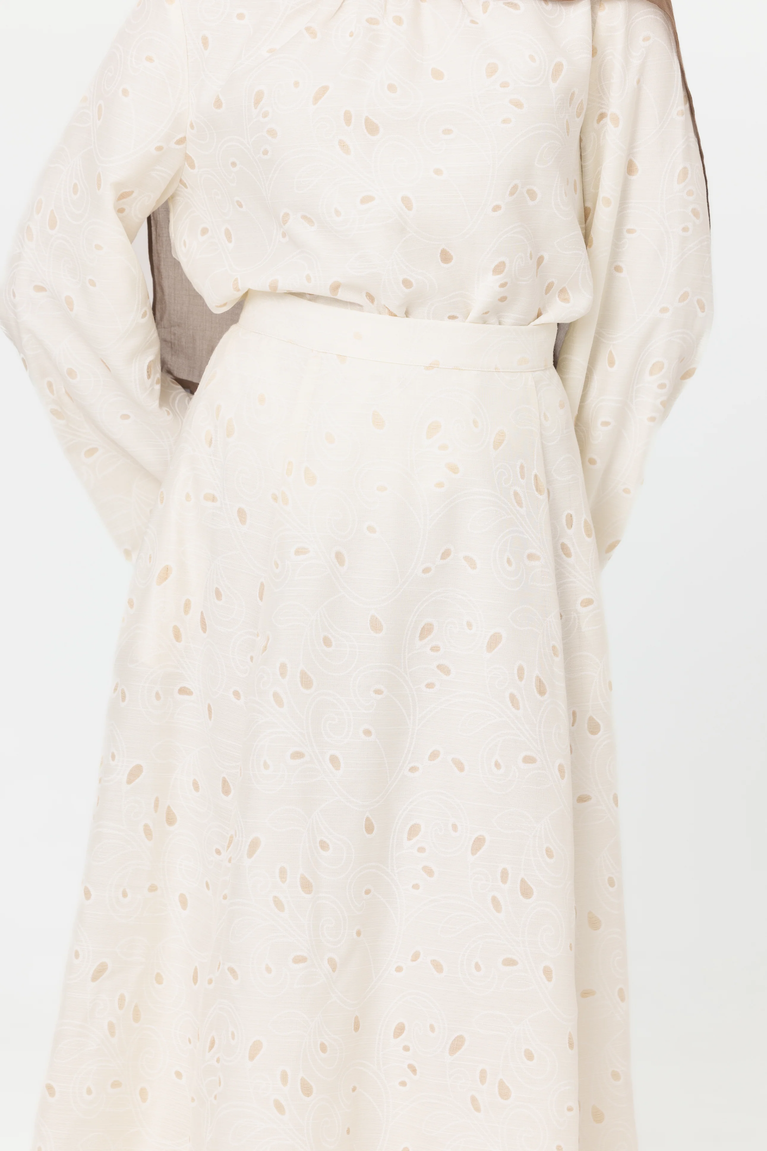 Nasma Embroidered Skirt - White - Image 2