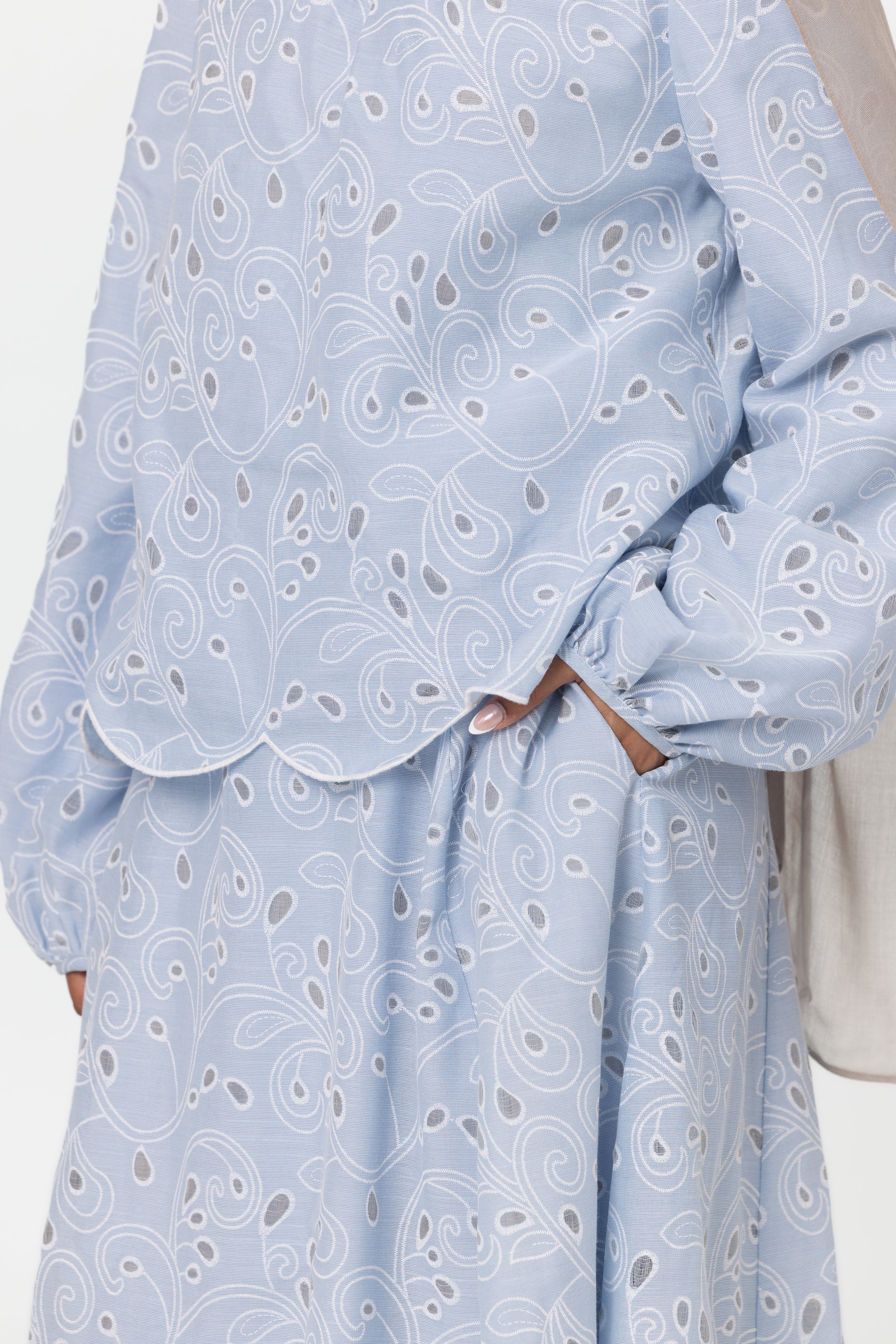 Nasma Embroidered Top - Blue - Image 3