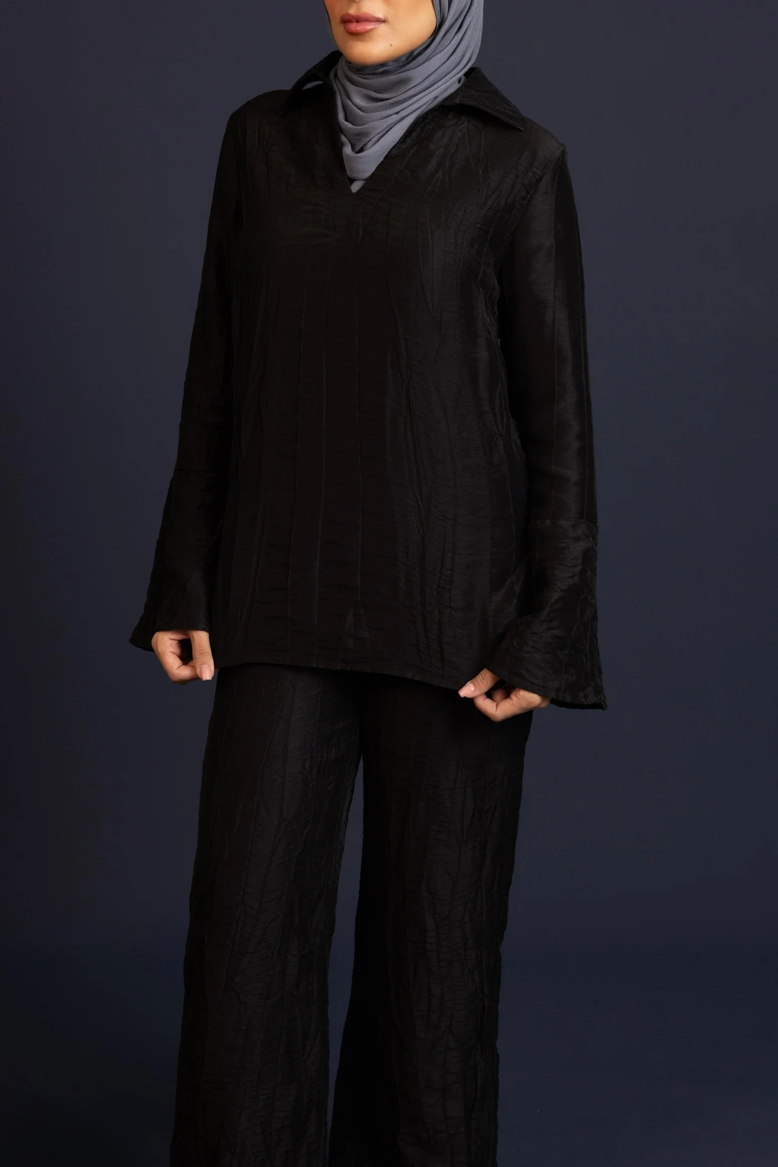 Nova Wide Leg Pants - Black - Image 3