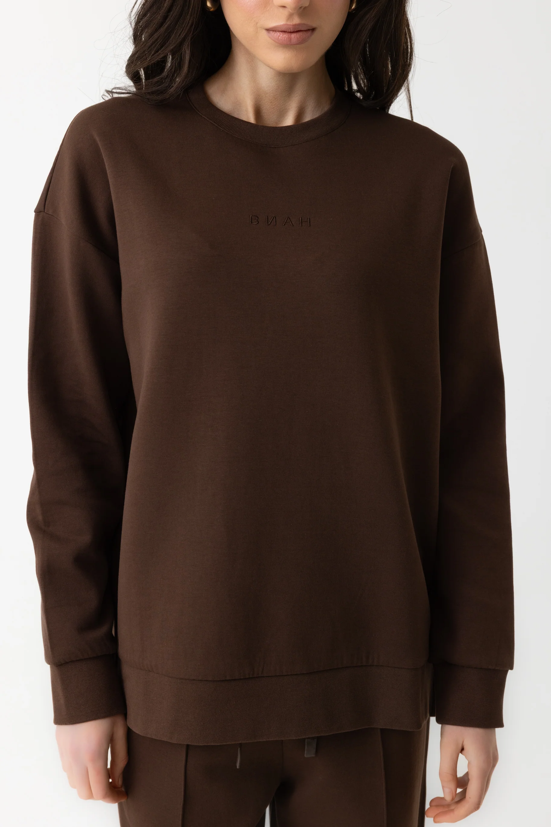 Refined Cotton Sweater - Espresso - Image 3