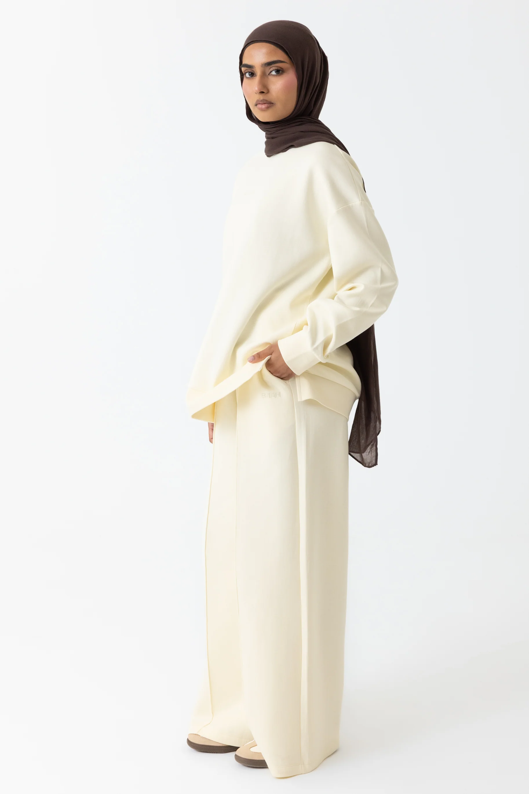Refined Cotton Track Pants - Ivory - Image 2
