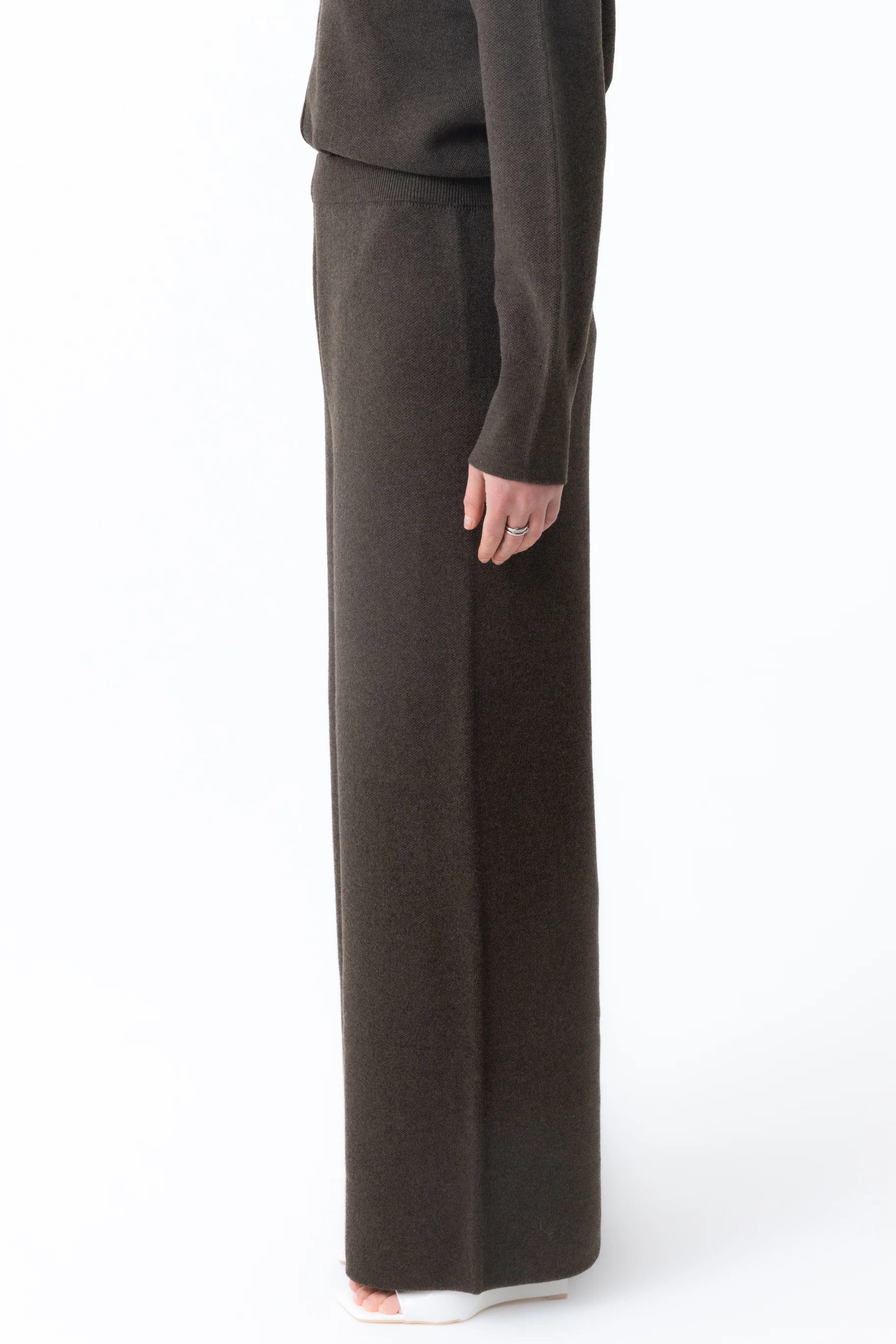 Renee Knit Wide Leg Pants - Sable Brown - Image 3