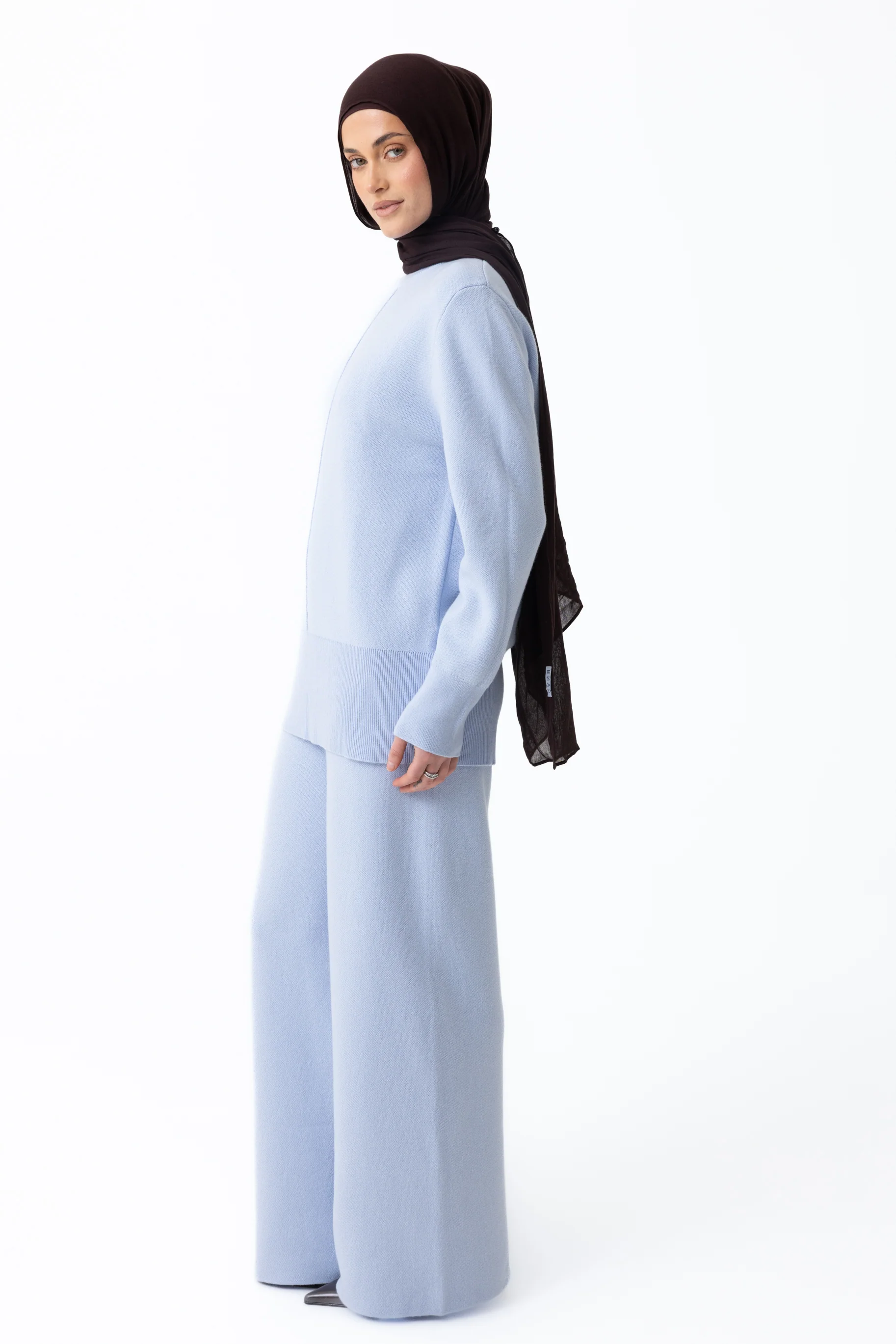 Renee Knit Wide Leg Pants - Frost Blue - Image 2