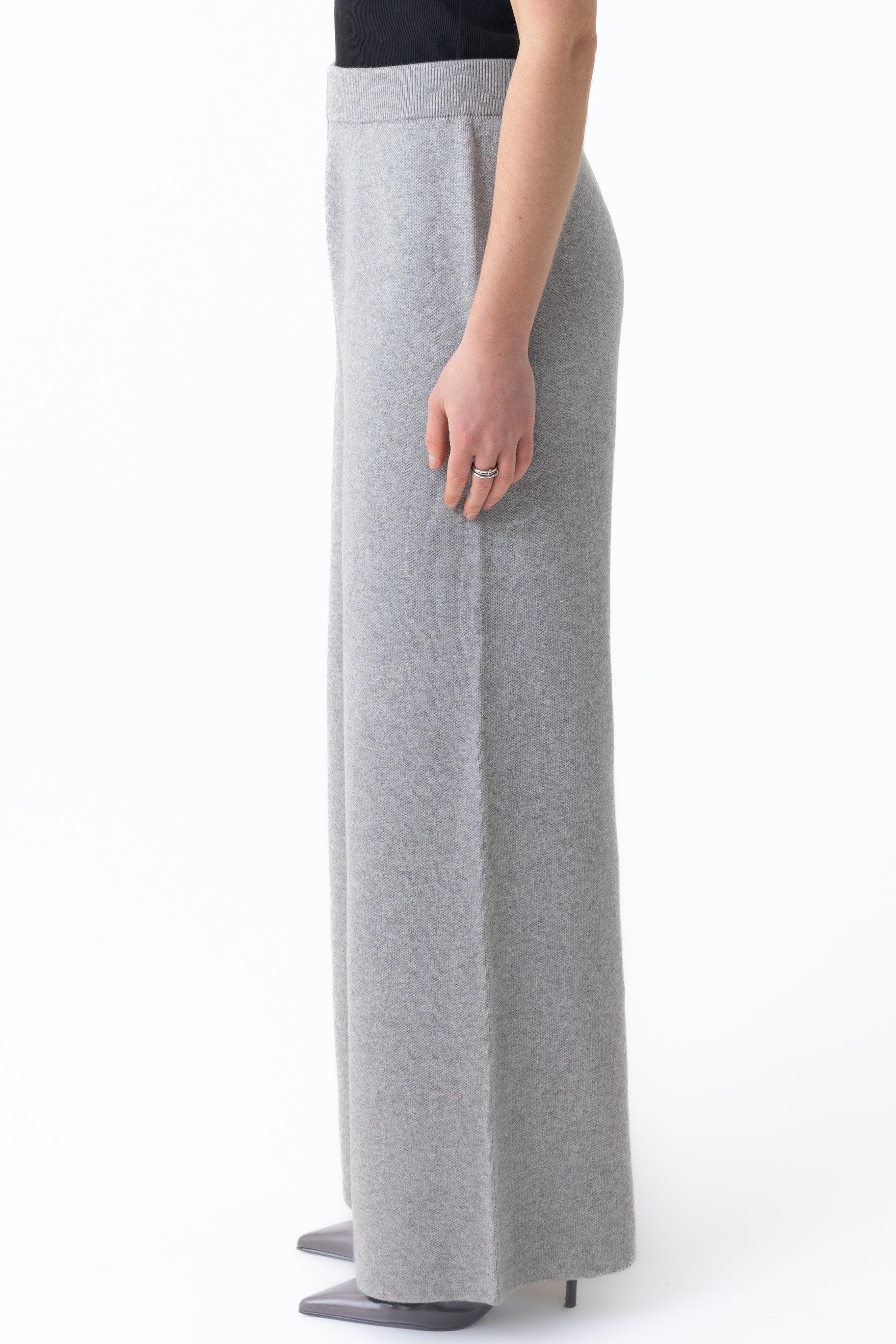 Renee Knit Wide Leg Pants - Lunar Grey - Image 3