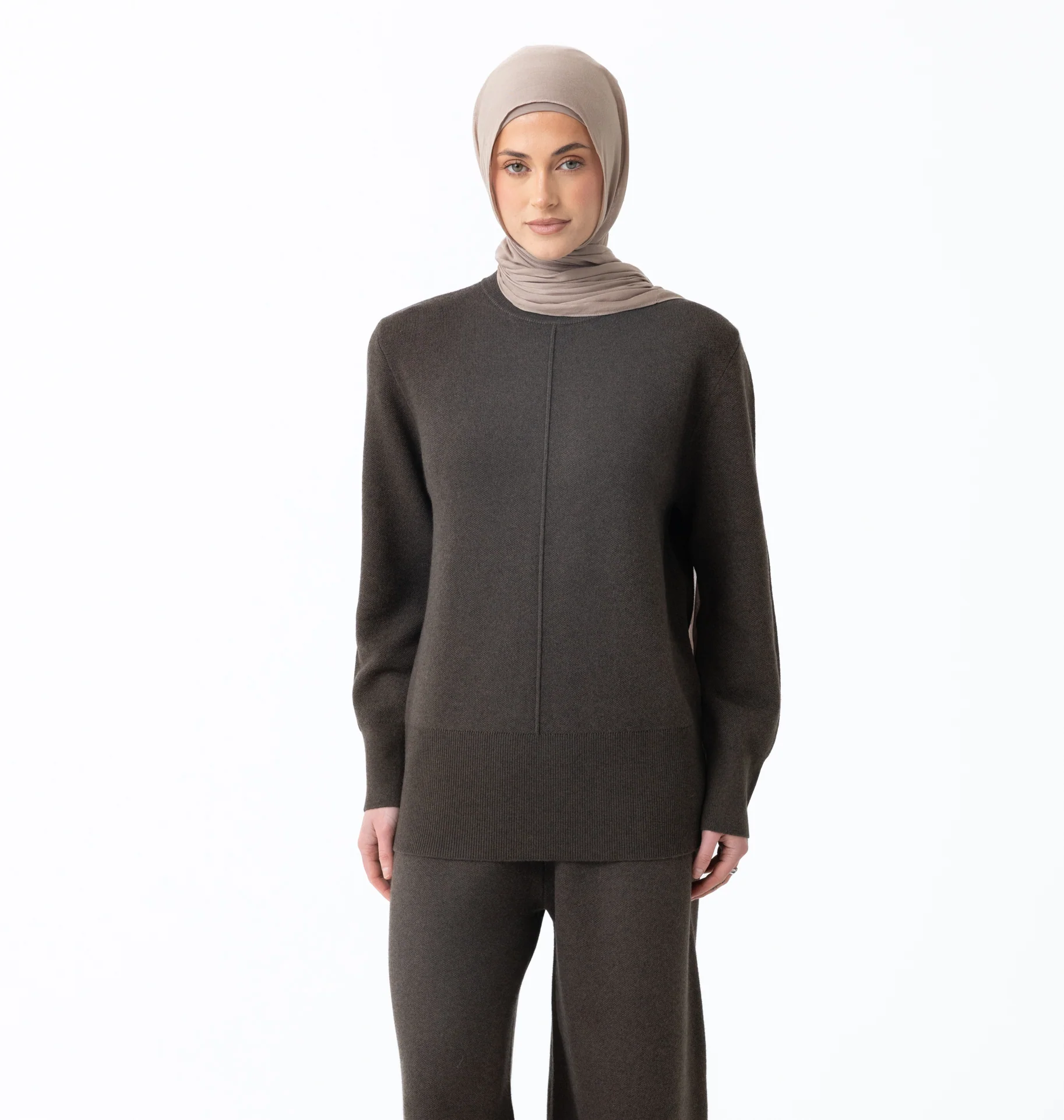Renee Round Neck Jumper - Sable Brown