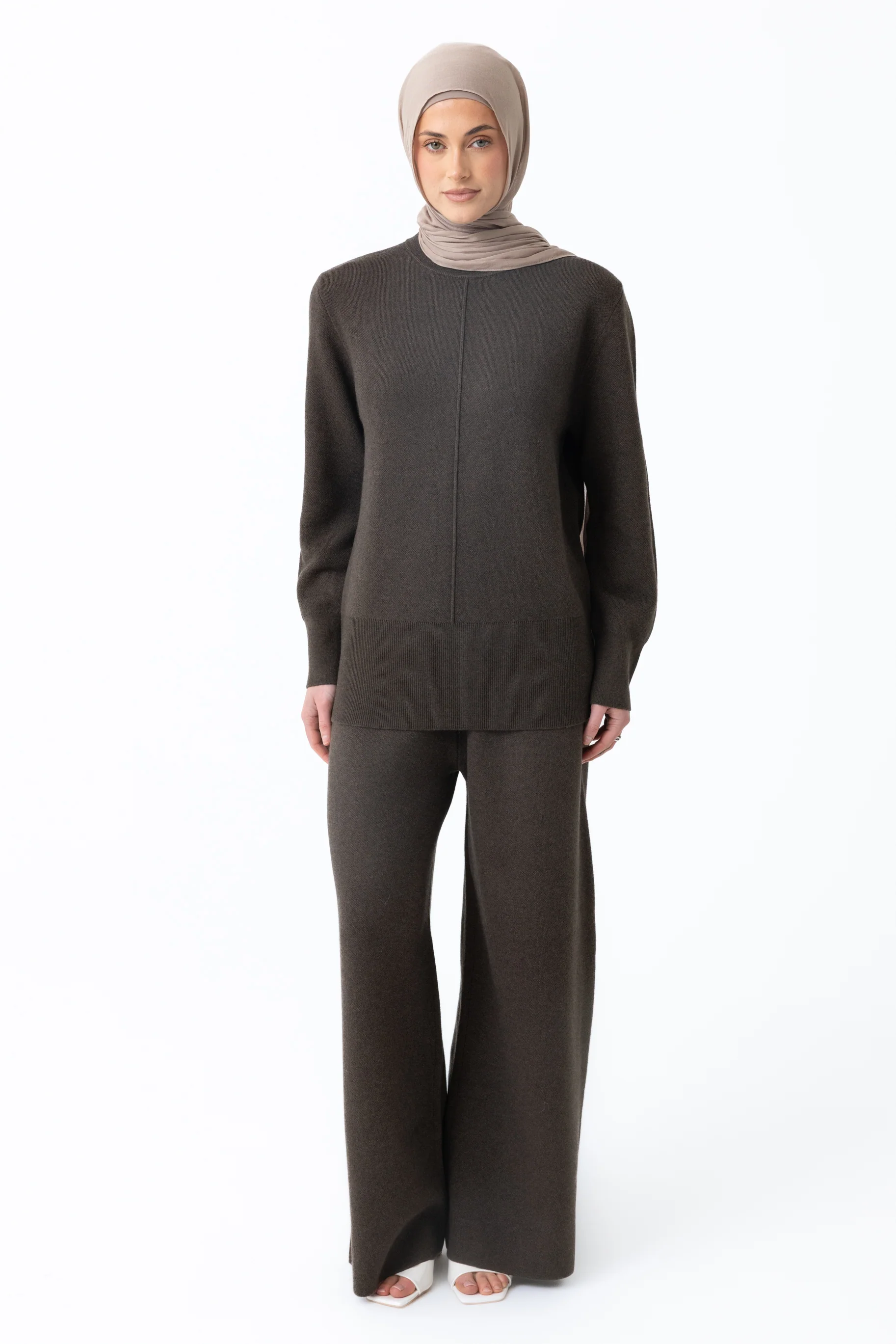 Renee Round Neck Jumper - Sable Brown - Image 3