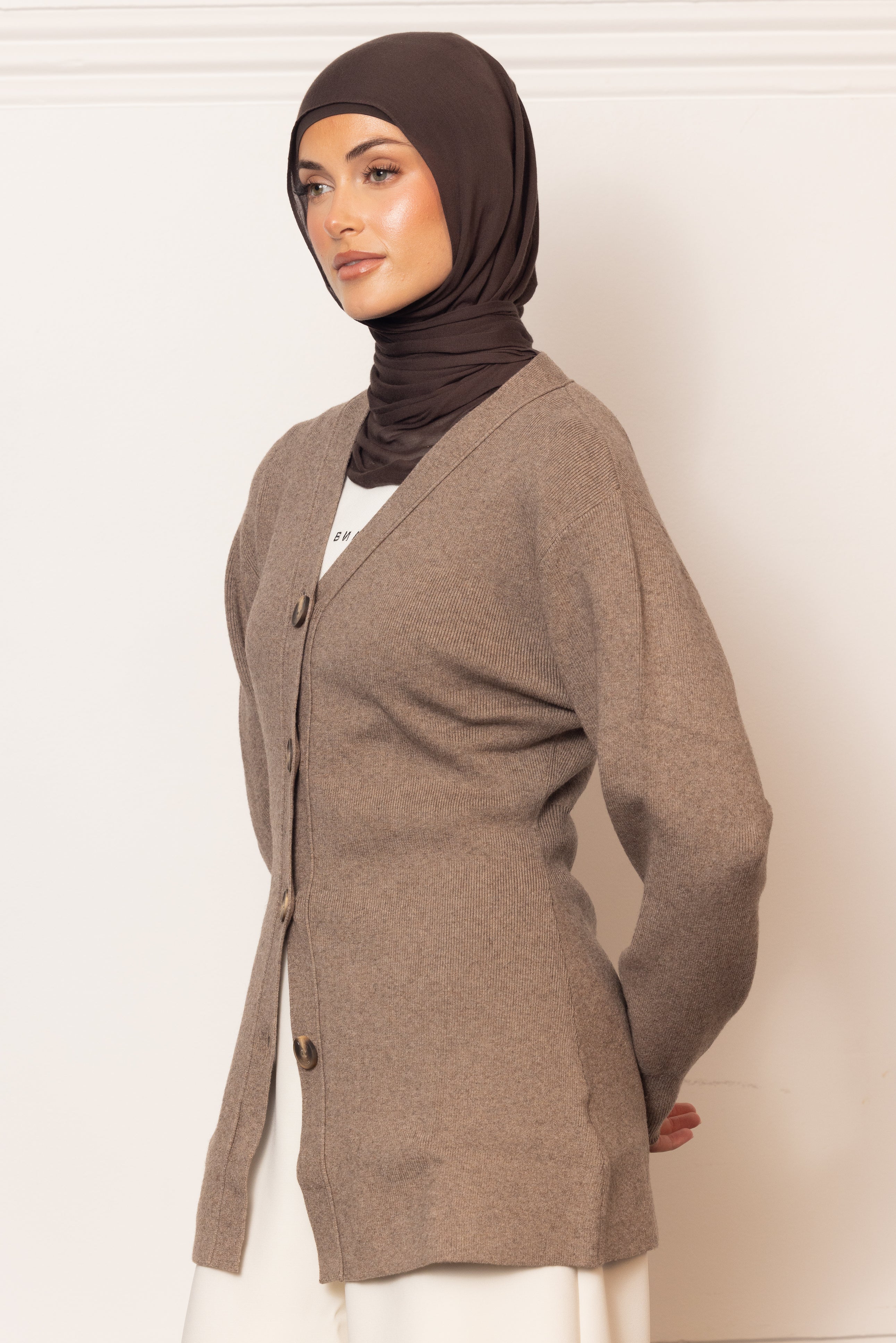 Sarah Knit Cardigan - Taupe - Image 3