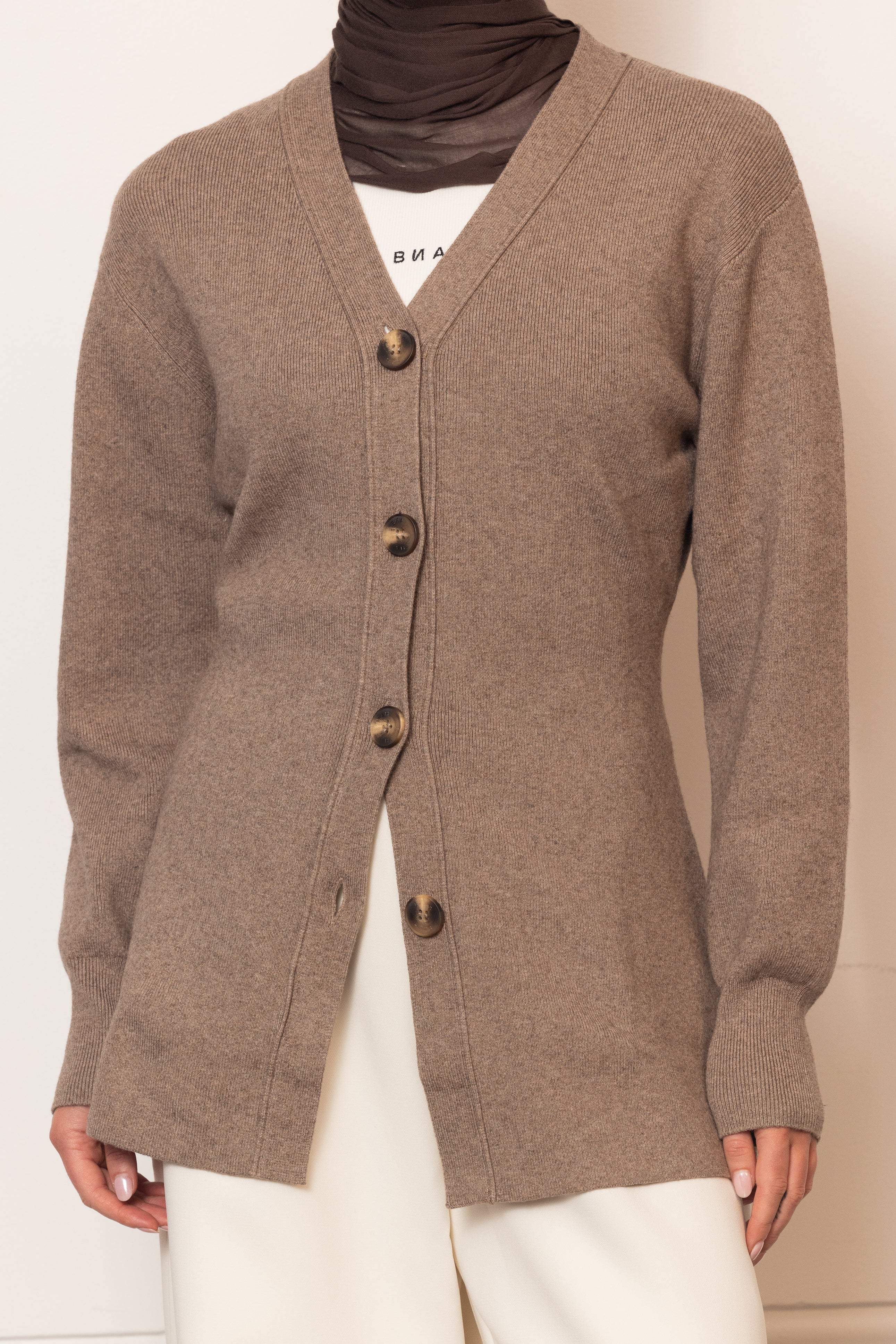 Sarah Knit Cardigan - Taupe - Image 4