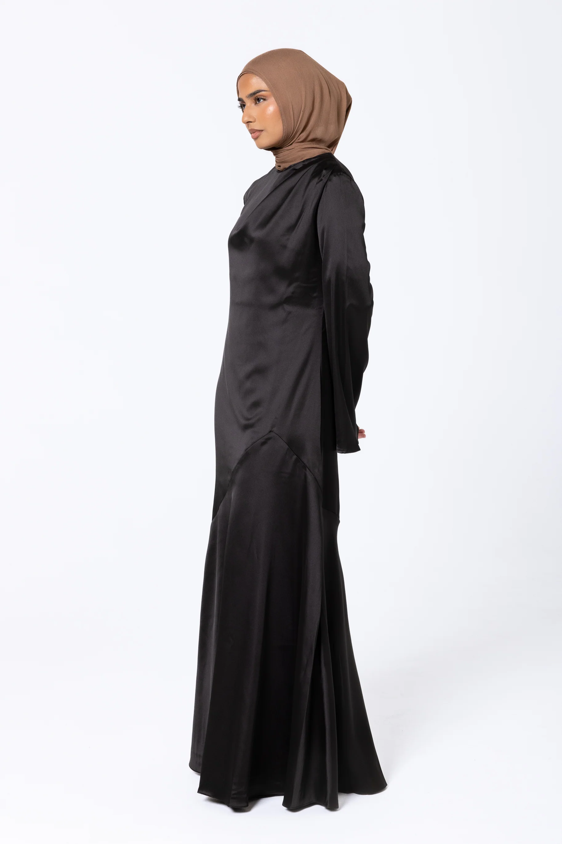 Solaria Satin Dress - Black - Image 3