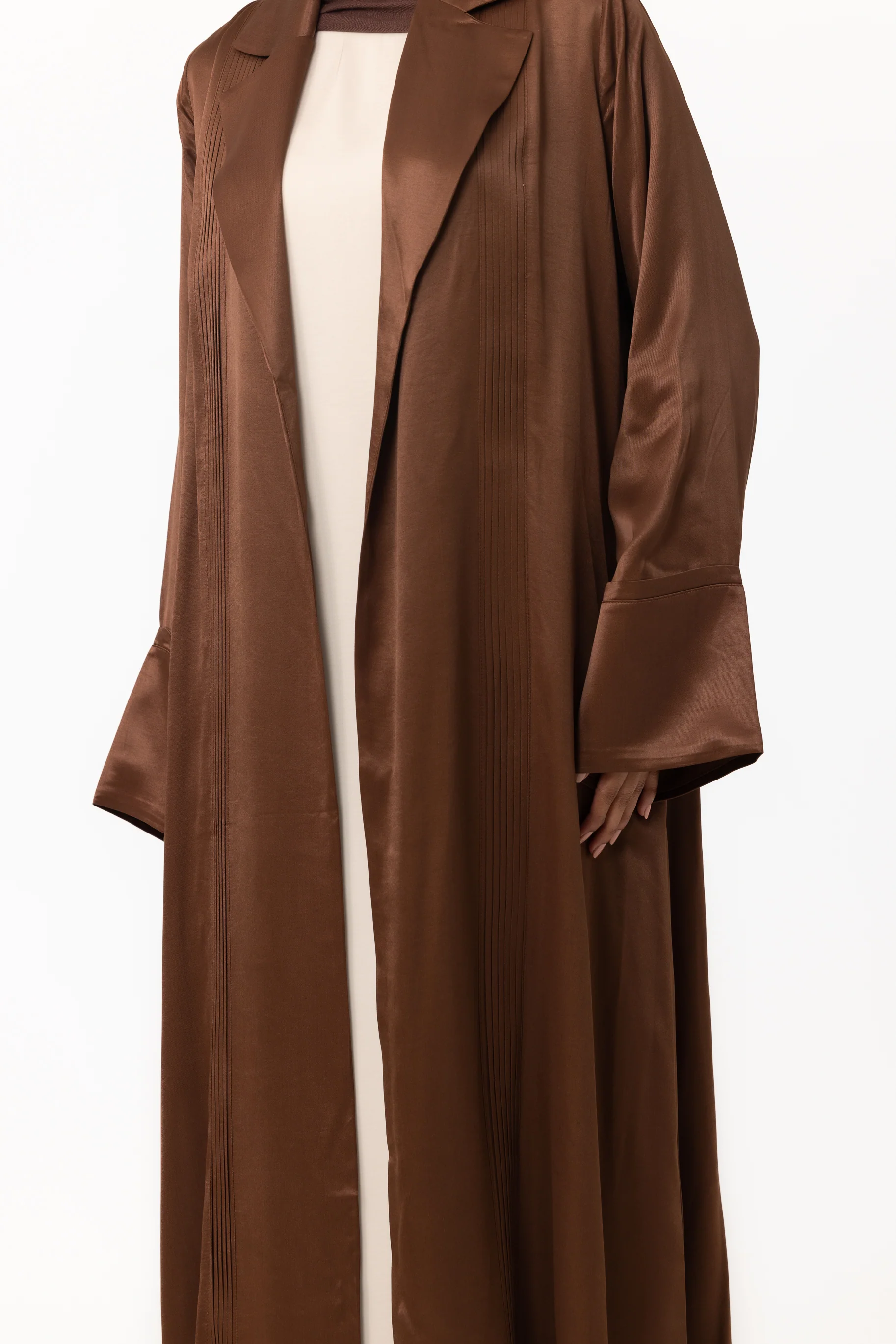 Sasha Satin Open Abaya - Copper - Image 3