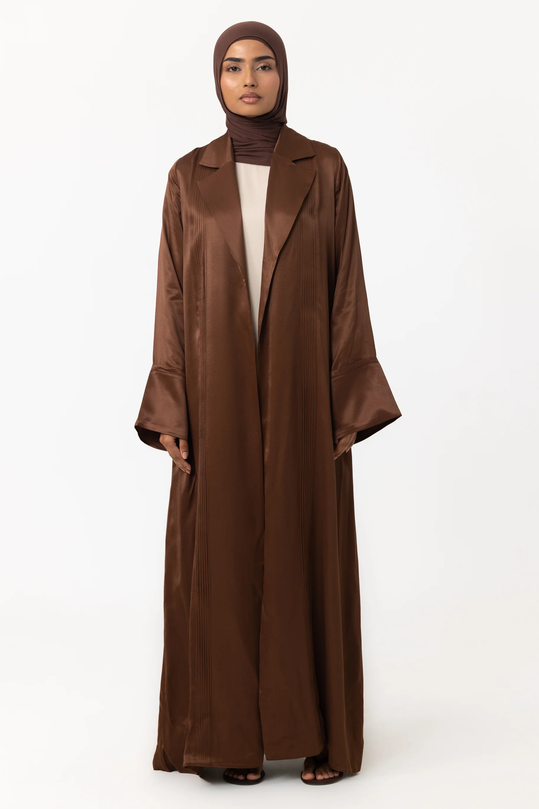 Sasha Satin Open Abaya - Copper - Image 4