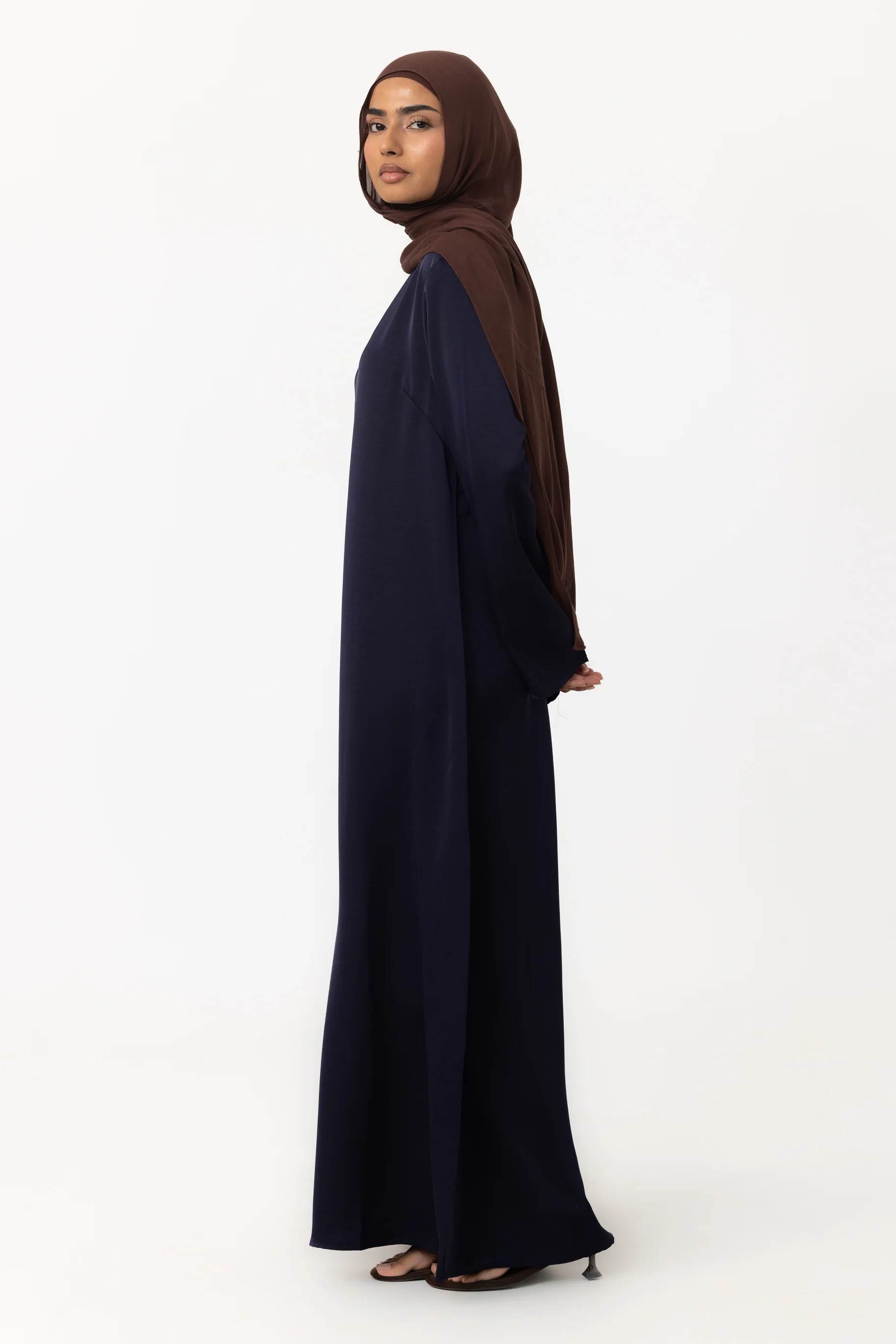 Saylor Satin Slip Dress - Navy - Image 2