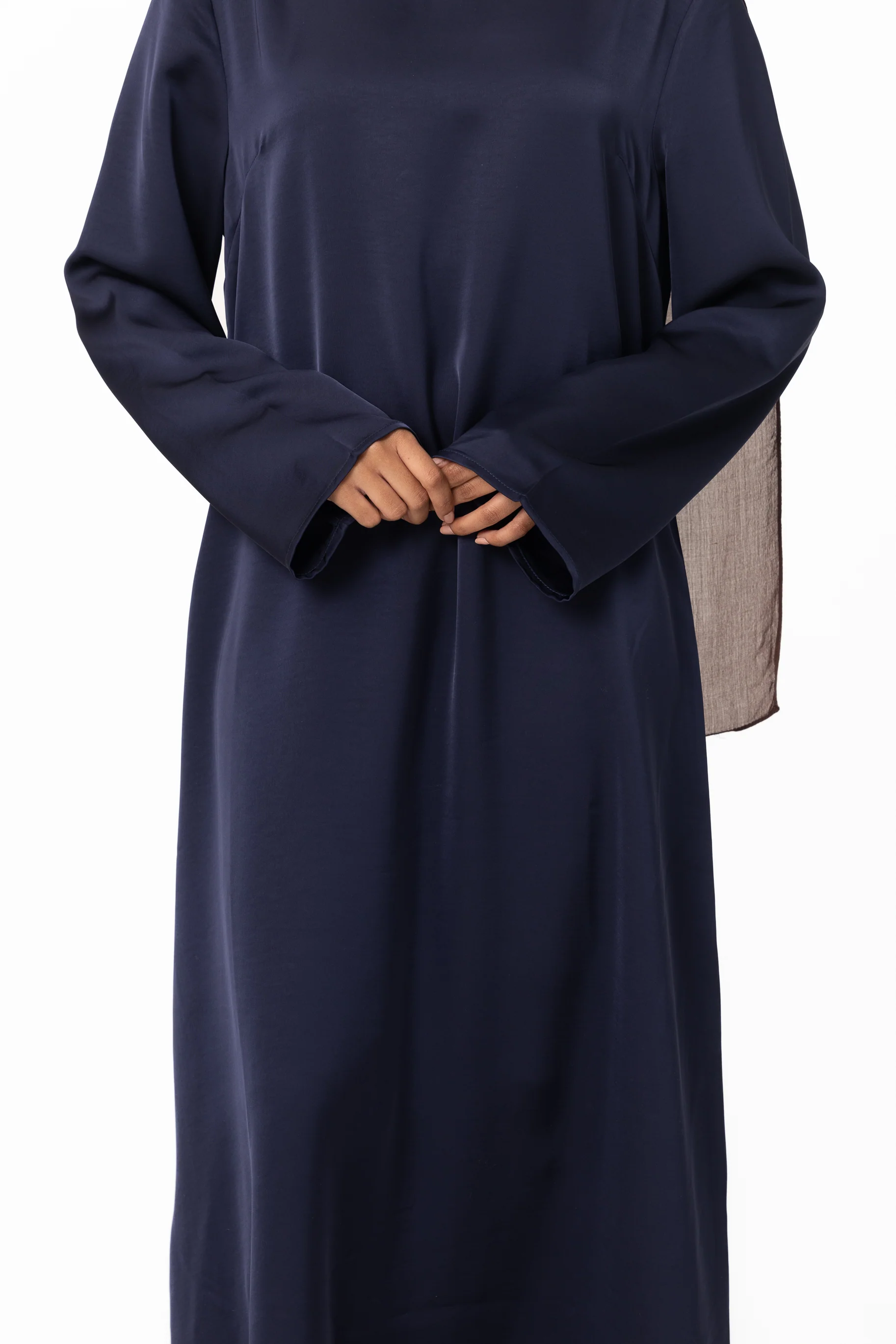 Saylor Satin Slip Dress - Navy - Image 3