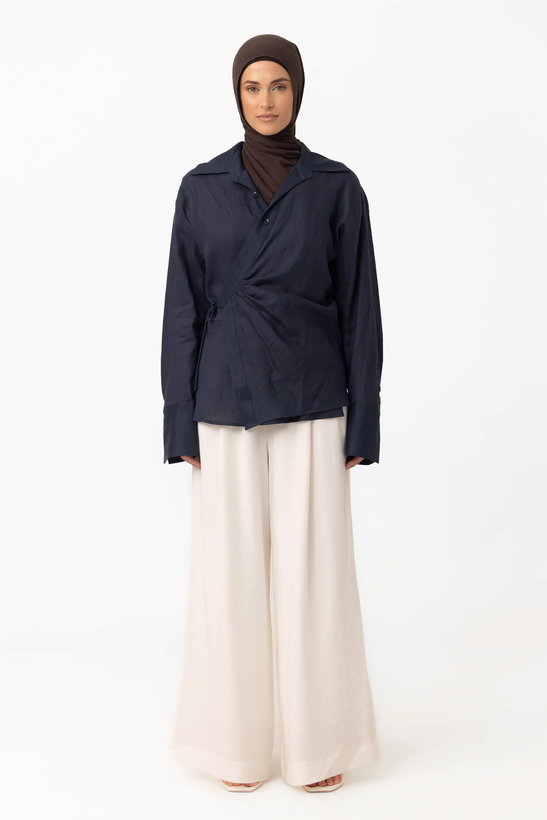 Siara Wrap Shirt - Navy - Image 4