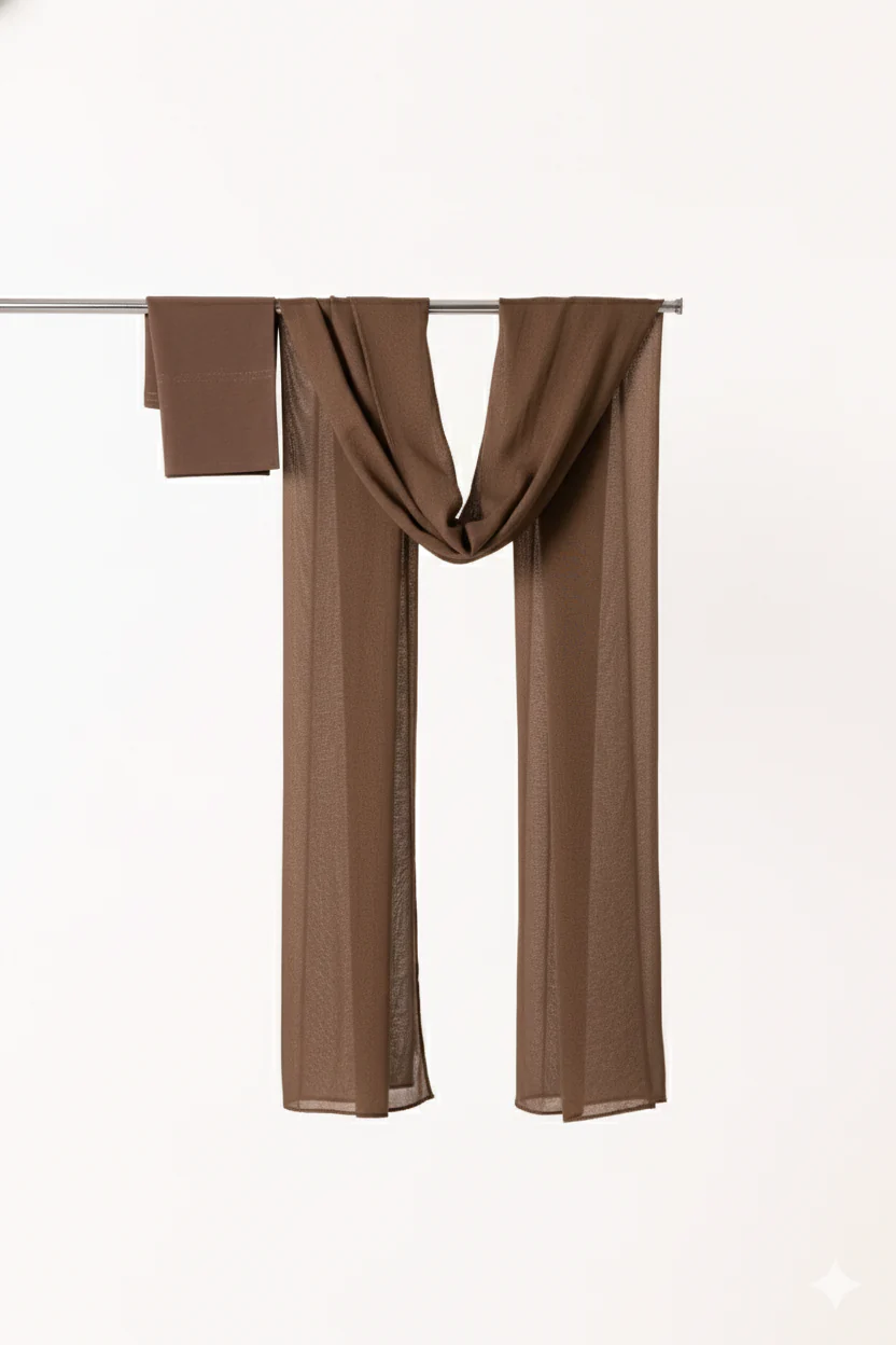 Single Stitched Modal Hijab Set - Walnut