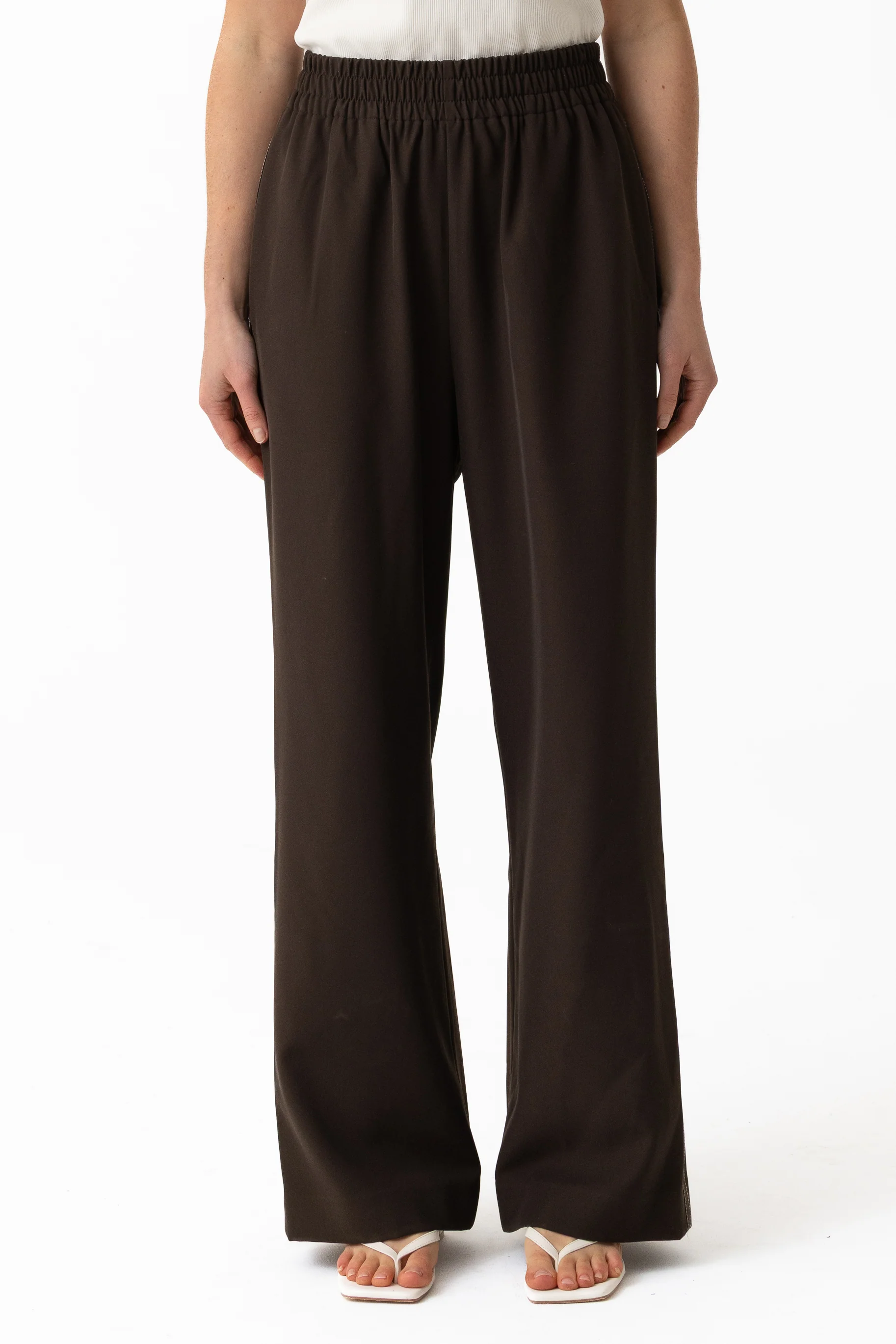 Staple Wide Leg Pants - Dark Espresso - Image 4