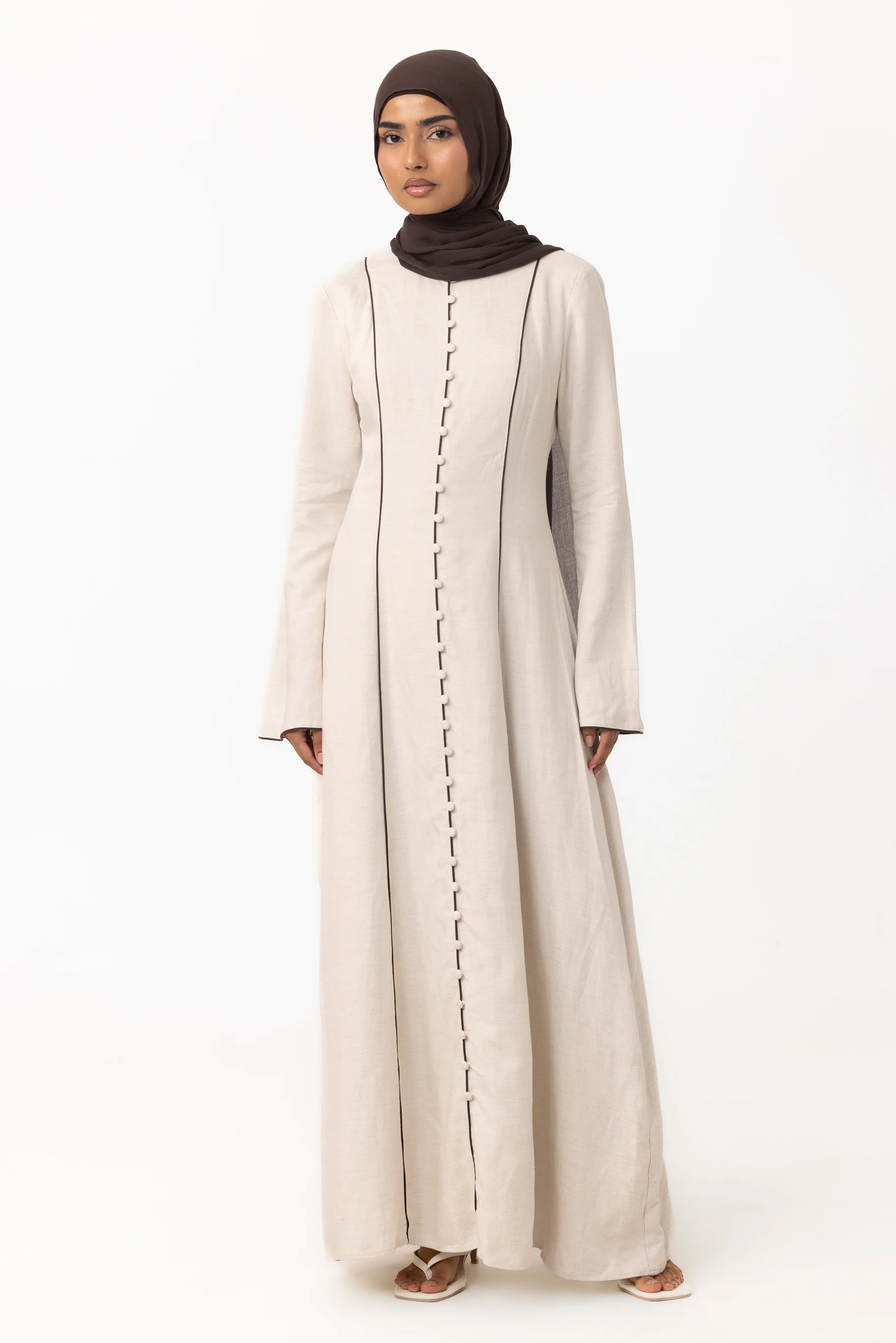 Taliyah Contrast Panel Dress - Oat