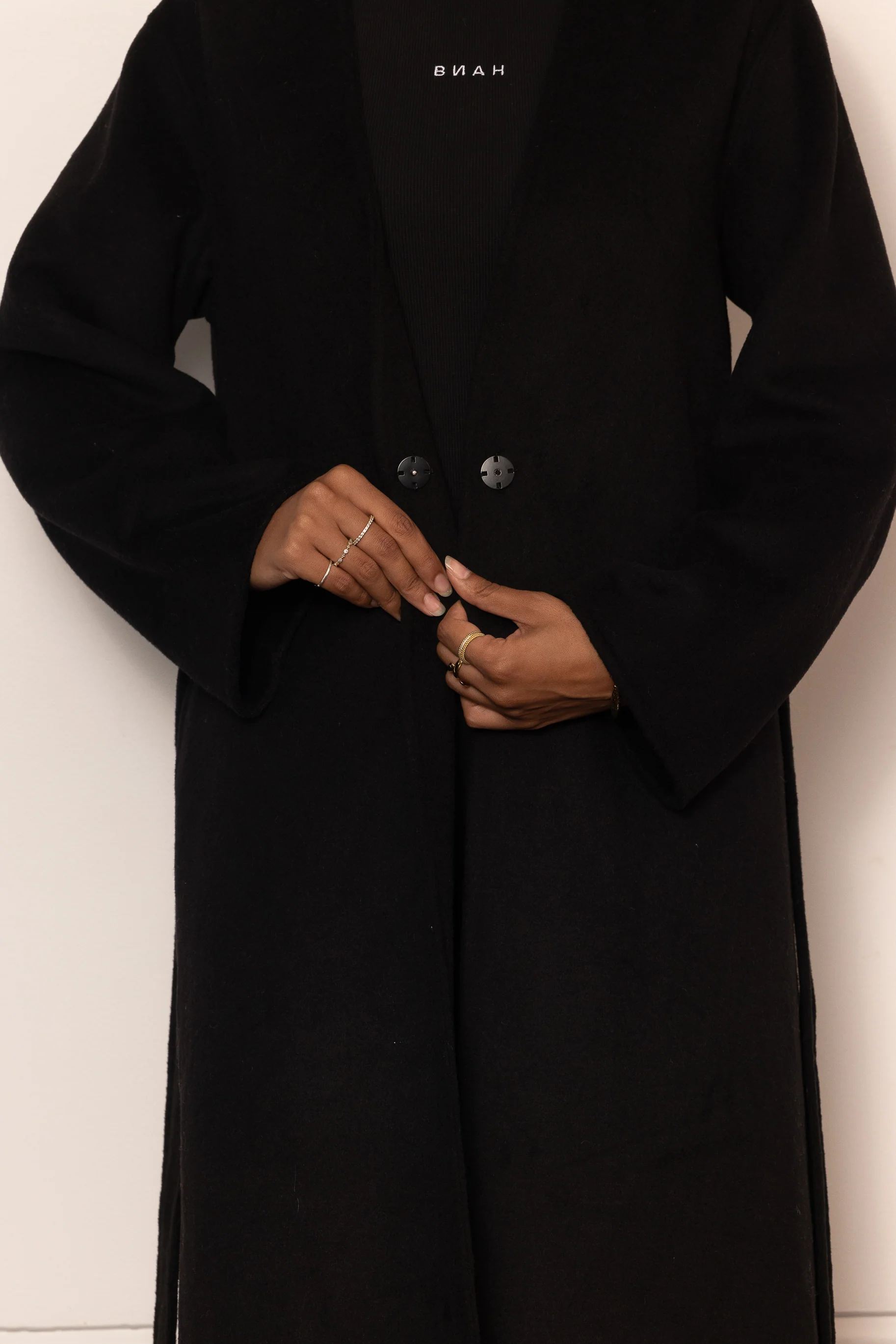 Tara Longline Coat - Black - Image 4
