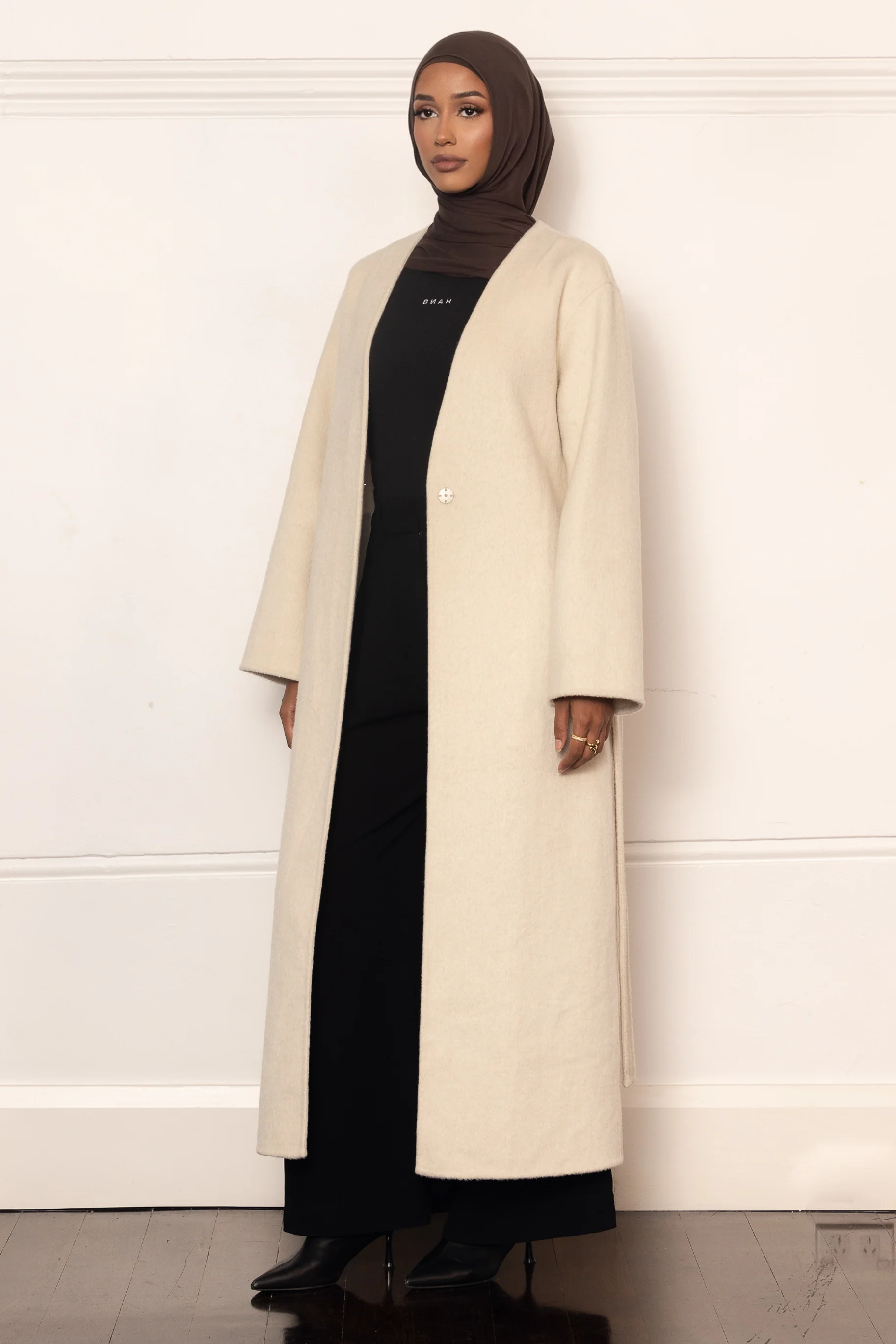 Tara Longline Coat - Bone - Image 4