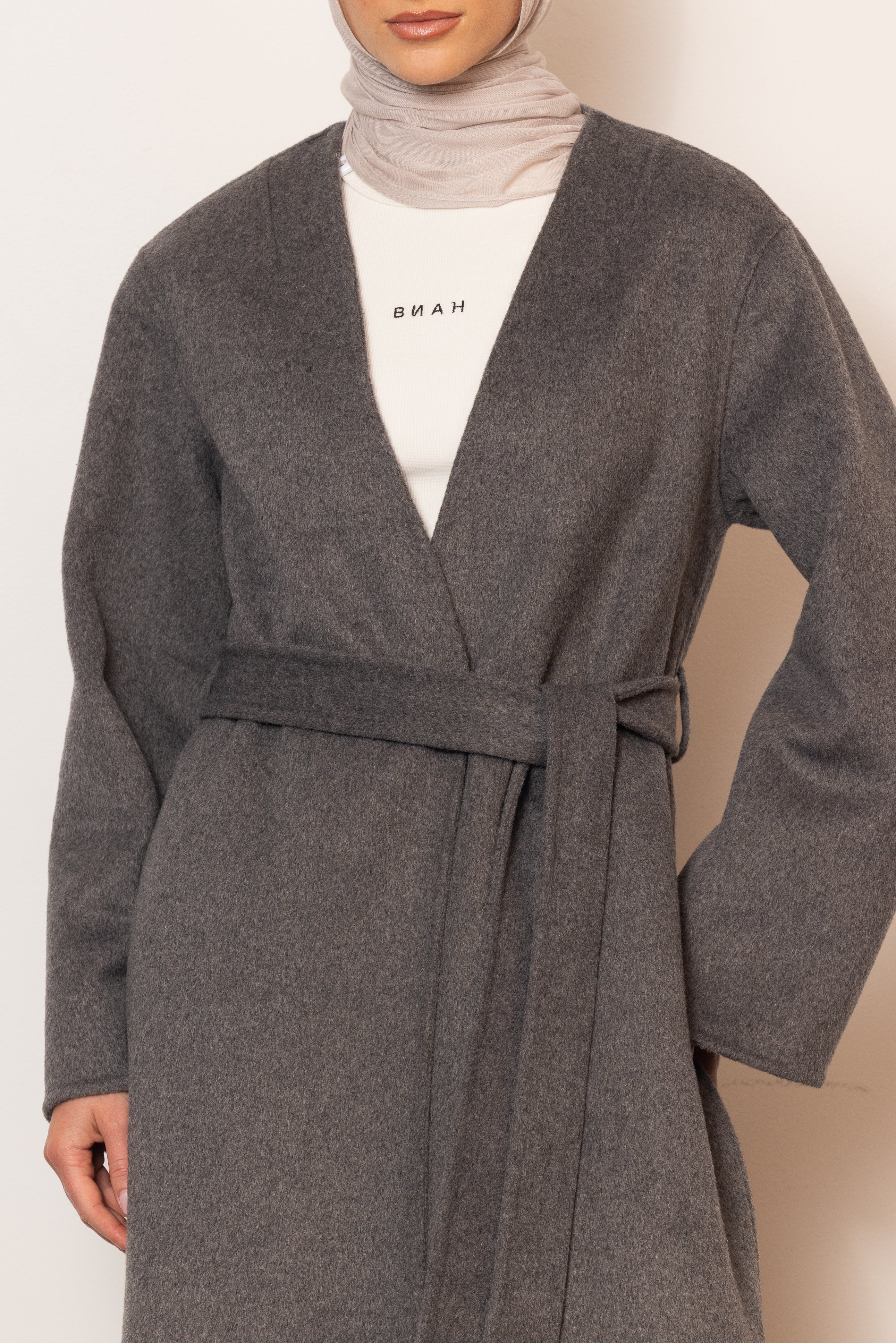 Tara Longline Coat - Charcoal - Image 5