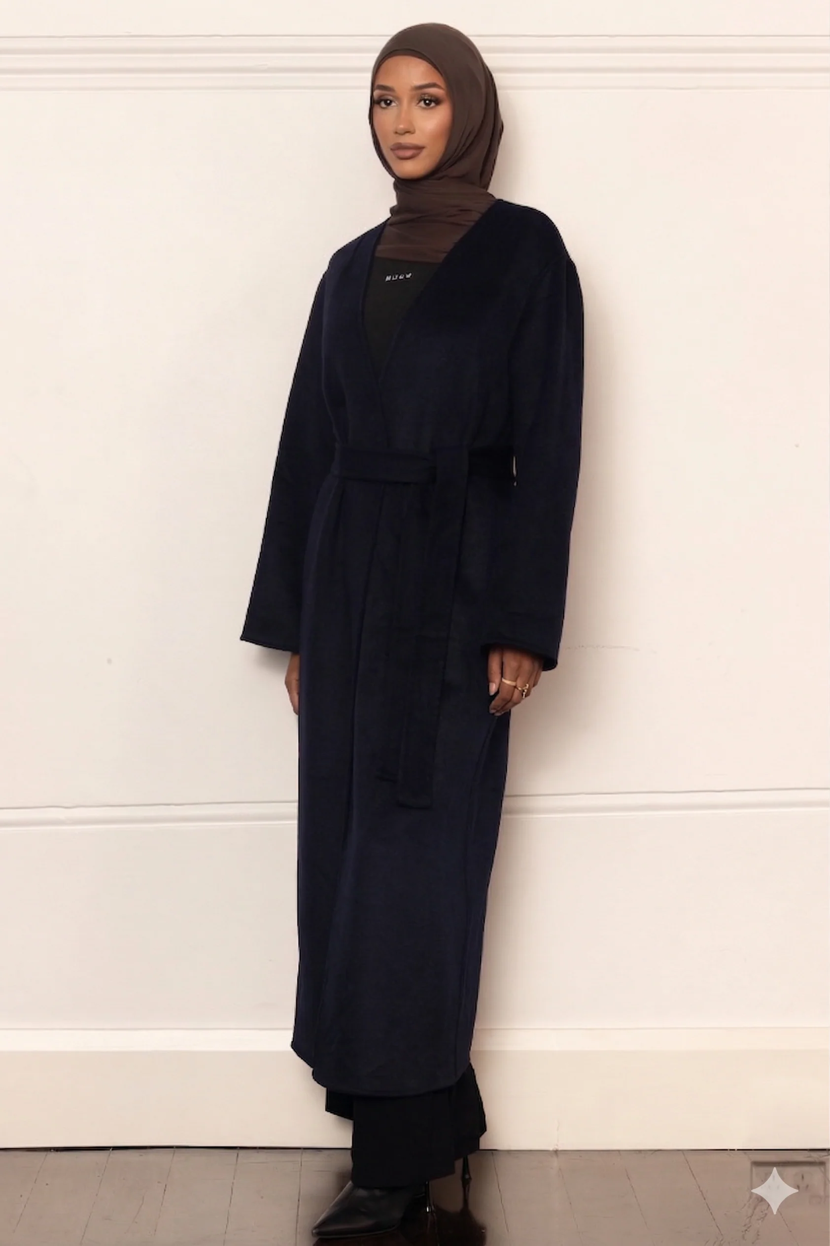 Tara Longline Coat - Navy - Image 3