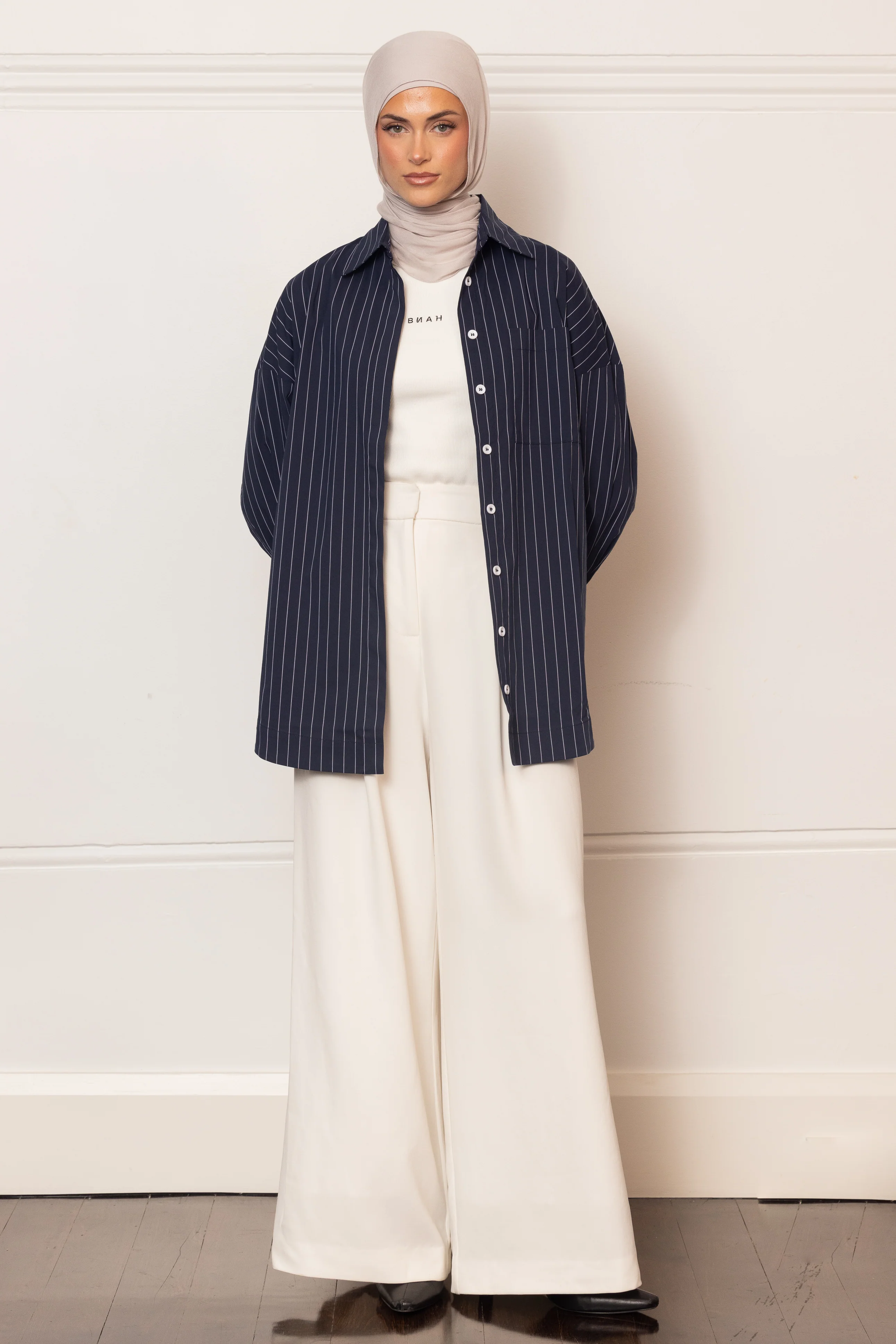 The Ayah Shirt - Navy Pinstripe - Image 3