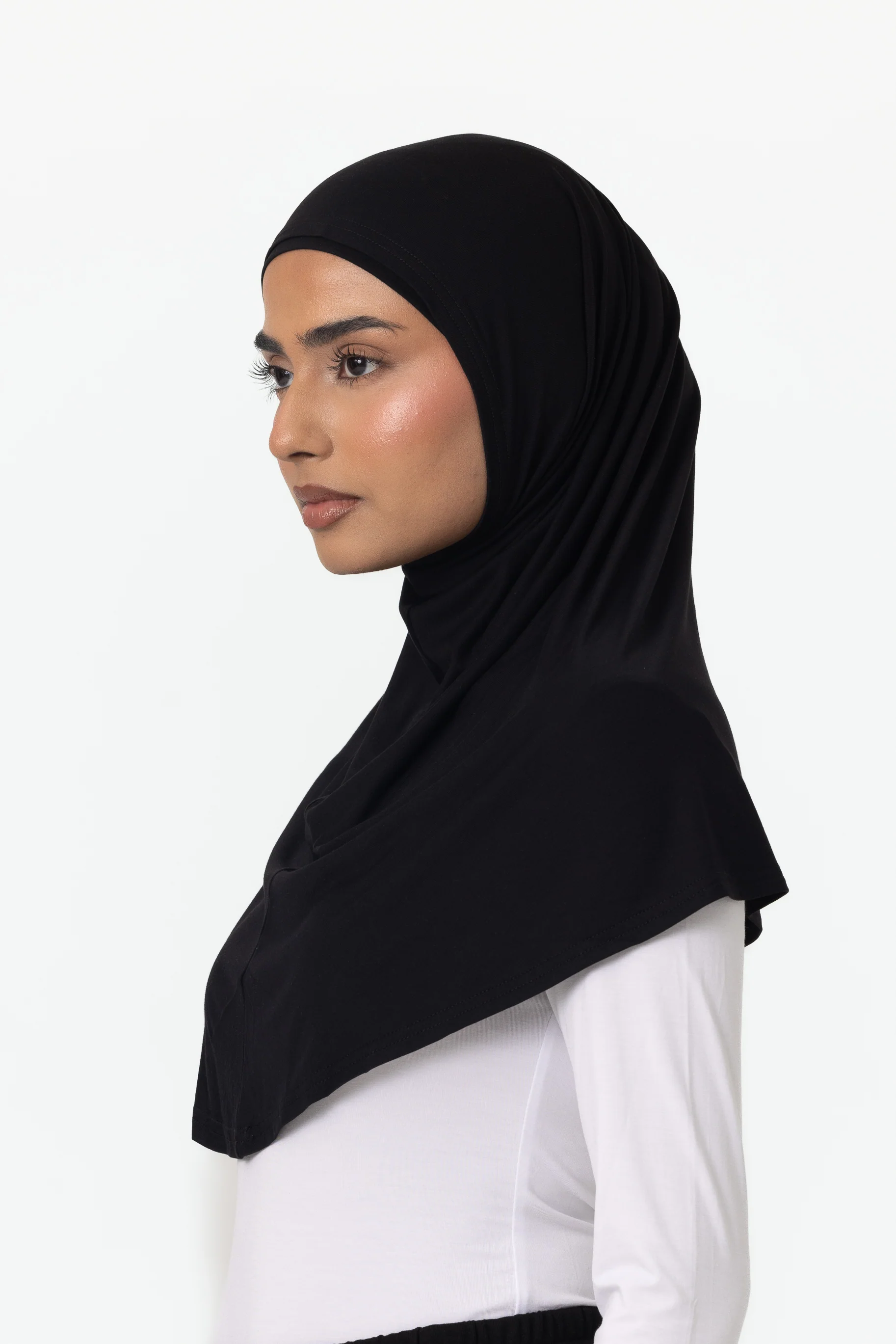 Womens 2pc Jersey Hijab - Black - Image 2