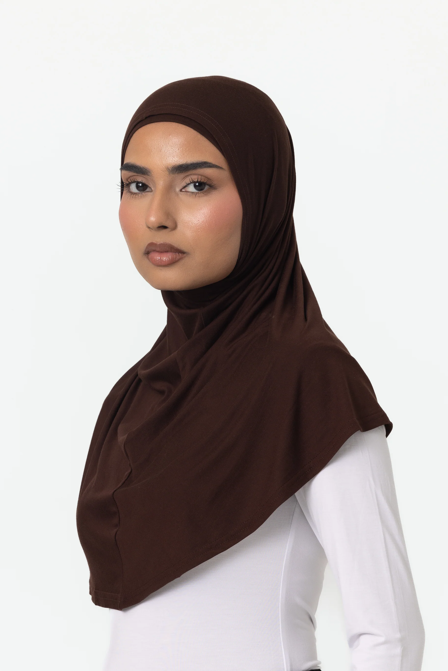 Womens 2pc Jersey Hijab - Espresso - Image 2