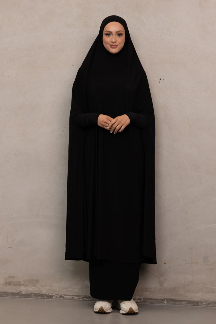 Women's XL Sleeved Jilbab - Black - Image 3