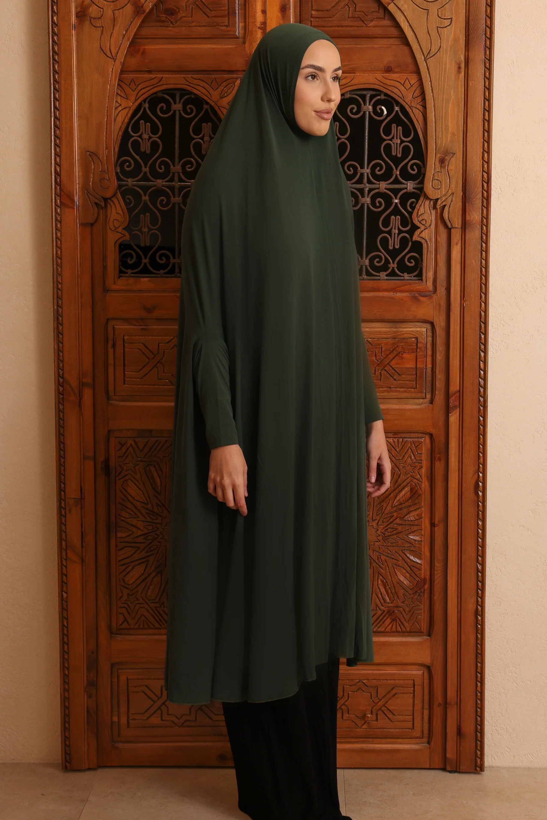 Women's XL Sleeved Jilbab - Khaki - Image 2