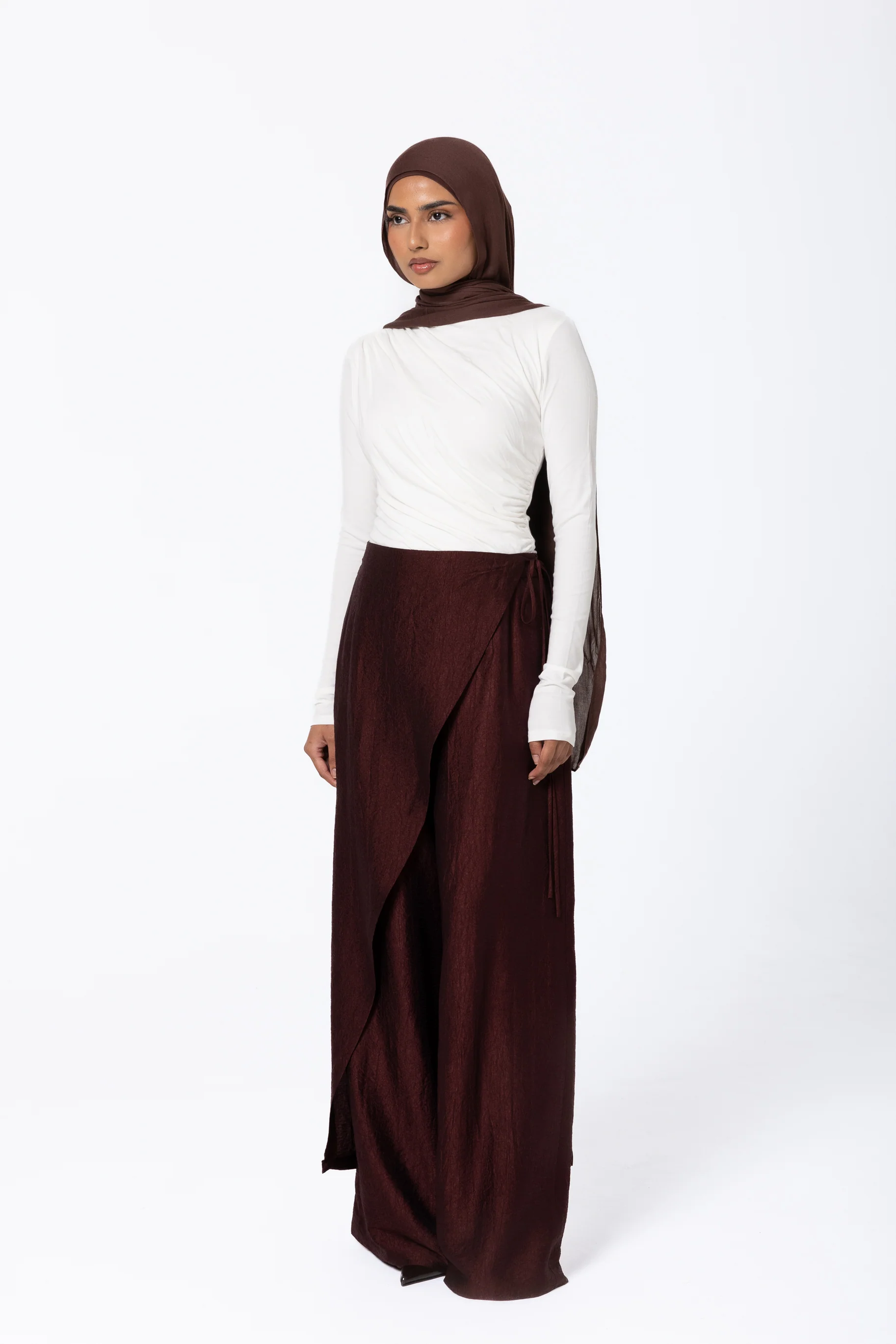 Yasmin Wrap Pants - Deep Crimson - Image 2