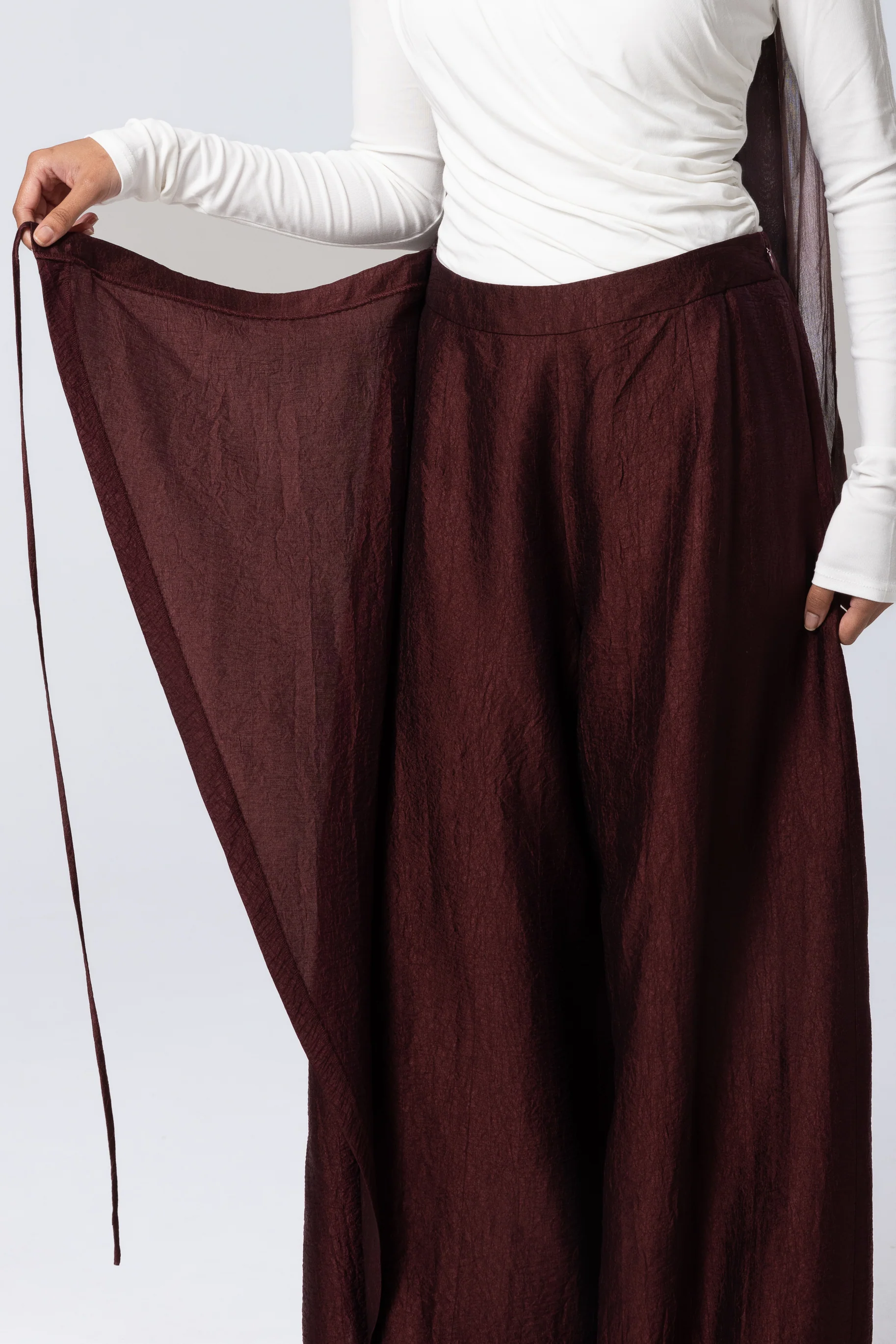 Yasmin Wrap Pants - Deep Crimson - Image 4